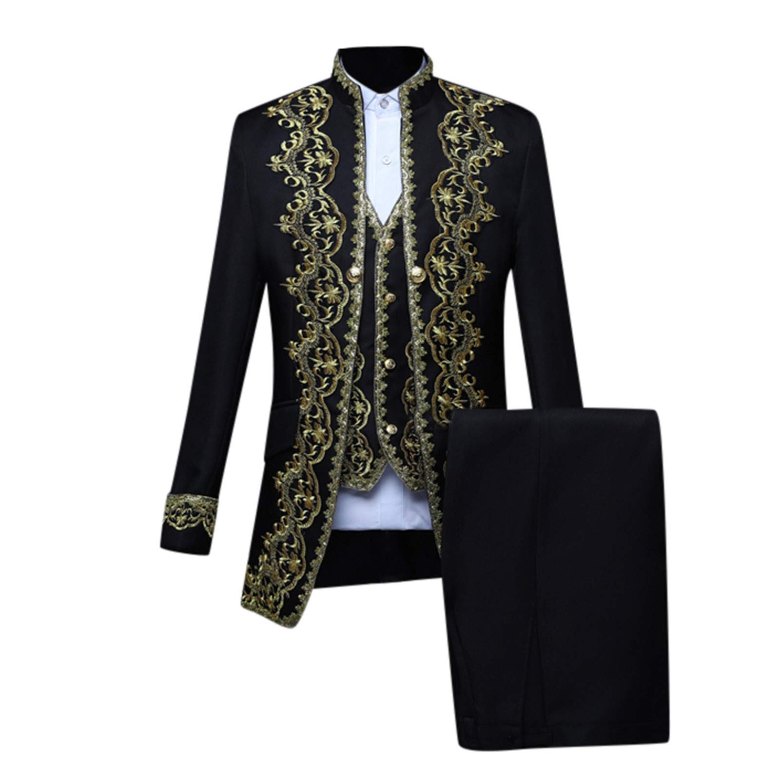 Gothic Style Men's Court Coat - European Medieval Costume Jacket for Performances & Cosplay - Teal Fleece Uniform Coat for Renaissance Fairs, LARP Events & Theatrical Shows