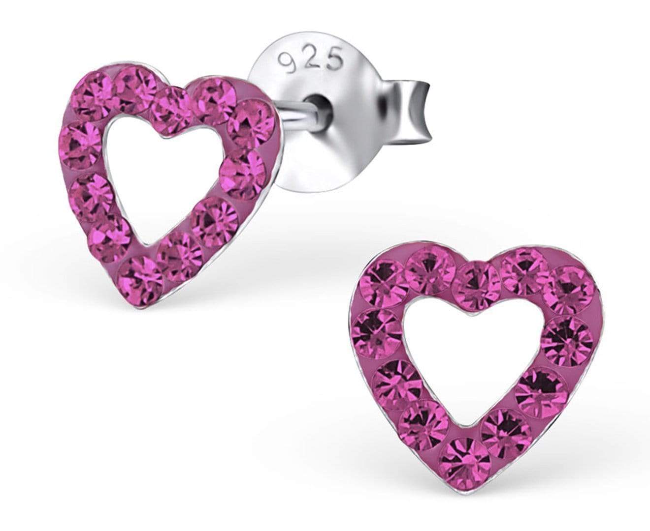 Sterling Silver Aqua Bohemica Heart Stud Earrings for Kids - Perfect for Birthdays, Gifts & Special Occasions