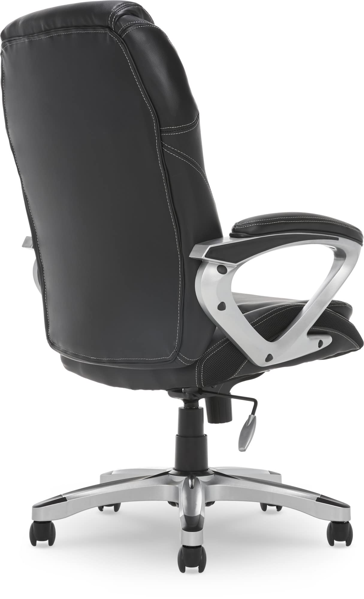 Serta Amplify Executive Office Chair - Adjustable Ergonomic Gaming Chair with Lumbar Support, Padded Arms, Faux Leather & Mesh Back - Black - Perfect for Home Office, Gaming Setup & Workspace Comfort