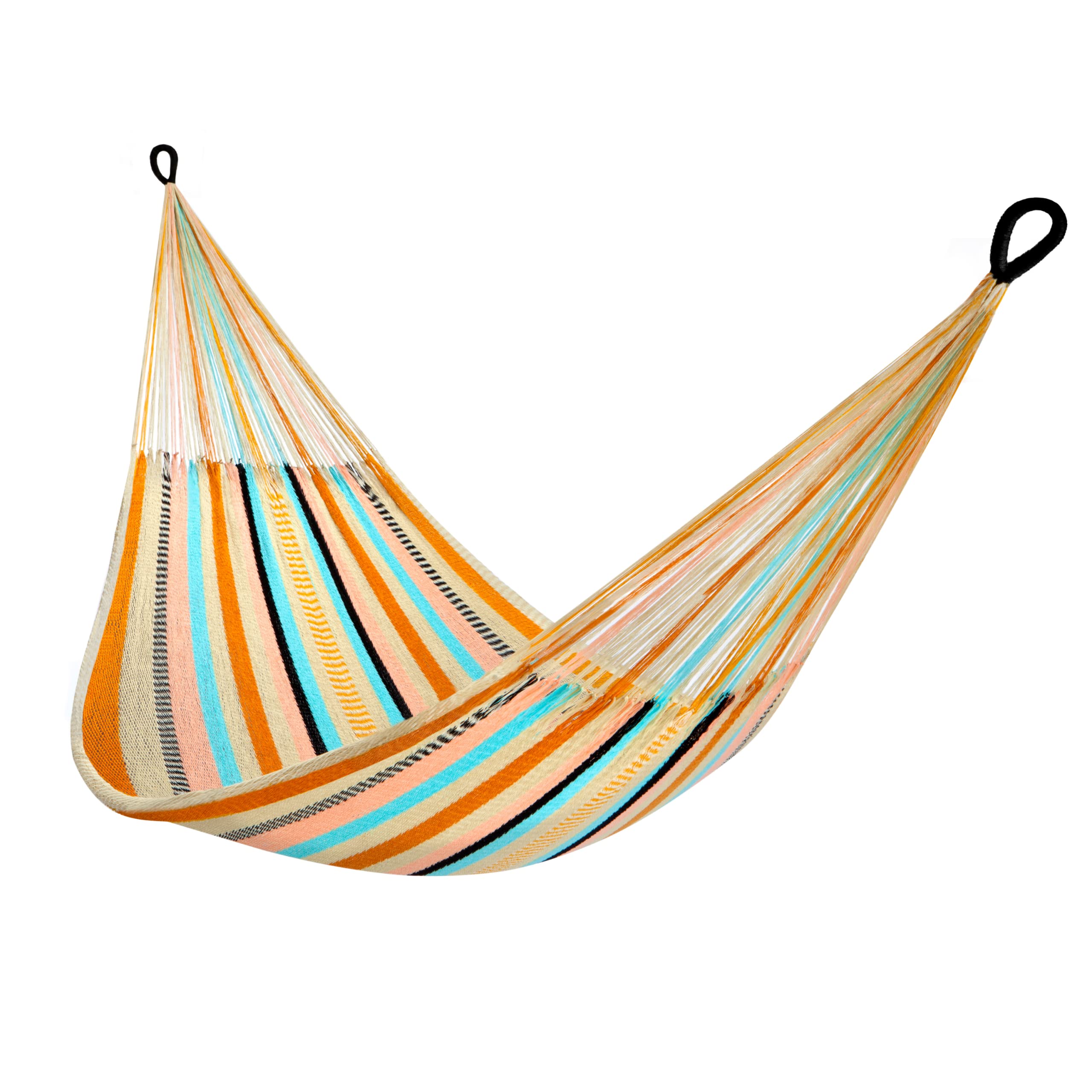 Yellow Leaf Hammocks Handwoven Double Hammock - 400lb Capacity, Weatherproof & Ultra Soft for Outdoor Relaxation - Perfect for Backyard, Beach, Camping & Patio - Artisan Made Desert Multicolor Hammock