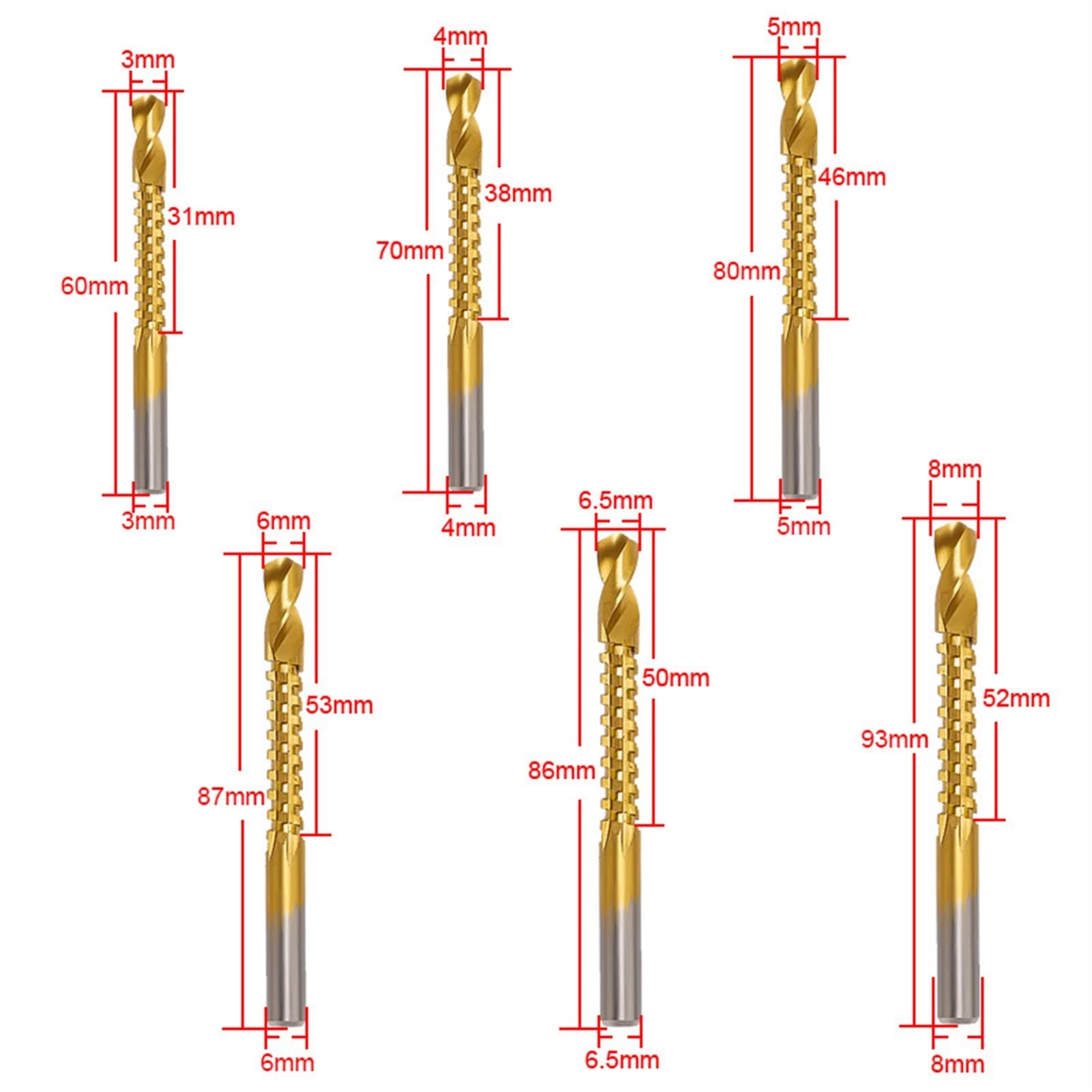 DOLUNTO 3/6Pcs Cobalt Drill Bit Set - High Speed Steel Spiral Screw Metric Tap & Twist Drill Bits for Metal, Wood, Plastic - Perfect for DIY, Construction & Metalworking Projects (3PCS Set)
