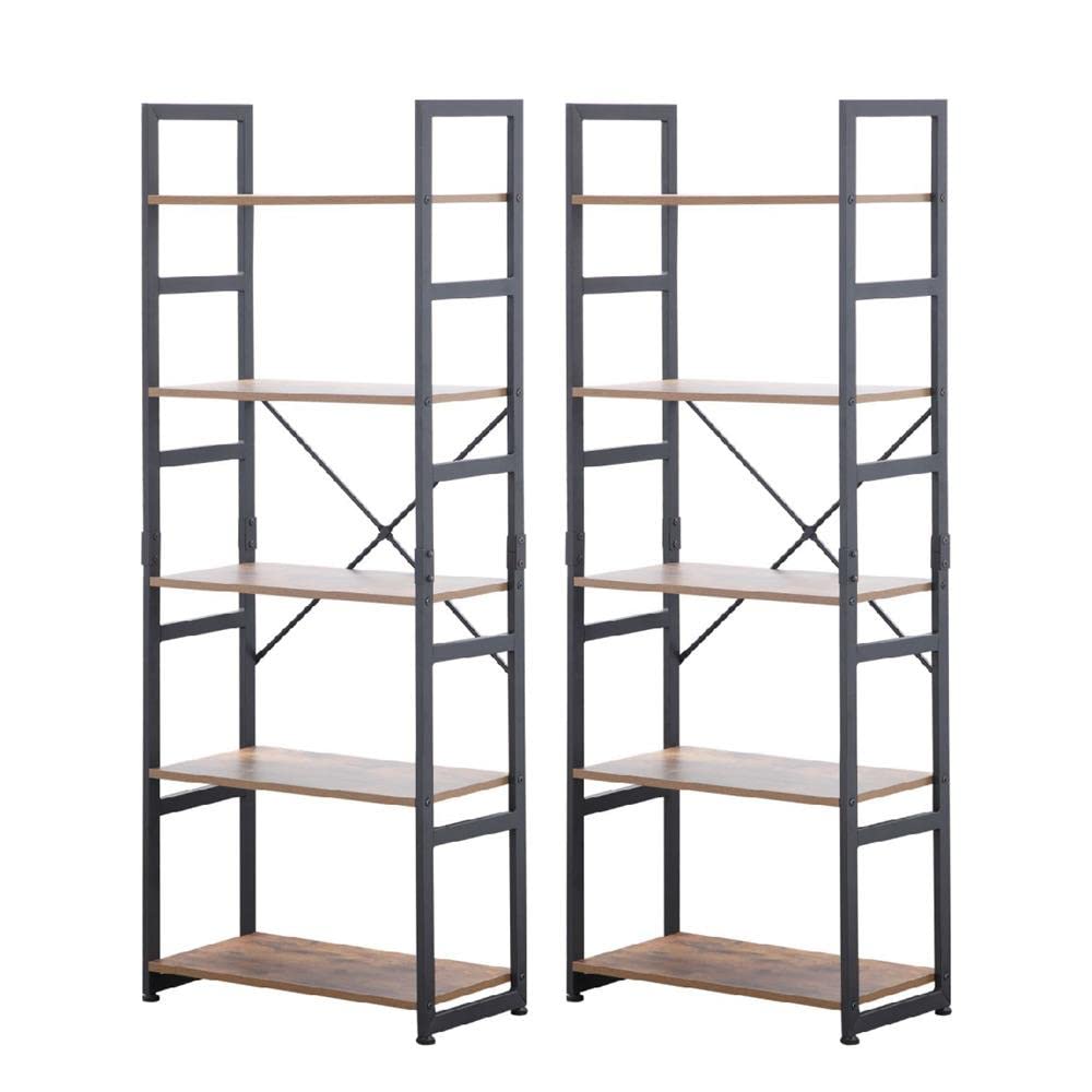 5-Tier Ladder Shelf Display Cabinet - Modern Bookshelf Unit for Living Room, Bedroom & Bathroom - Space-Saving Wall Shelves for Books, Decor & Storage - Sturdy Home Organization Furniture for Small Spaces