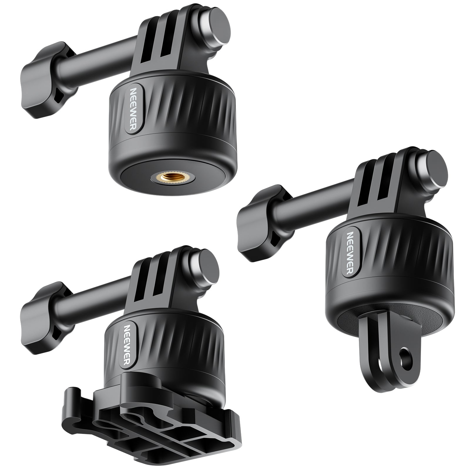 NEEWER GP 21 Magnetic Quick Release Tripod Mount Adapter Set for GoPro Hero 11/10/9/8/7/6/5 - Secure & Easy Camera Mounting for Vlogging, Travel & Action Shots