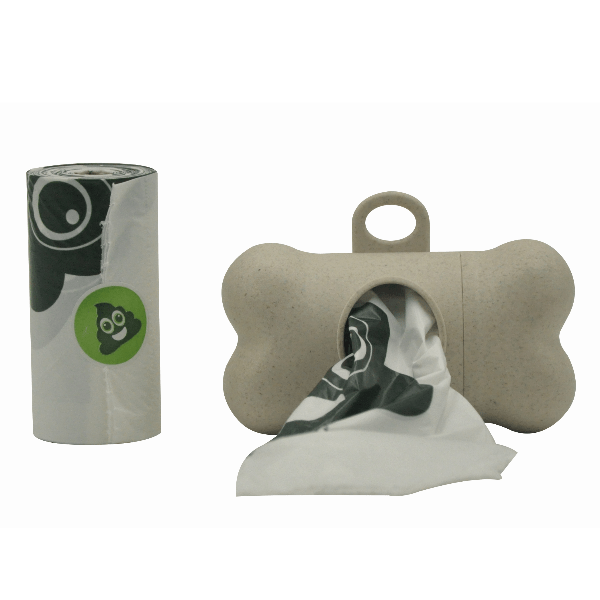 Eco-Friendly Bamboo Waste Bag Dispenser for Dogs & Cats - Portable Poop Bag Holder for Walking, Hiking & Travel - M PETS Biodegradable Pet Waste Solution