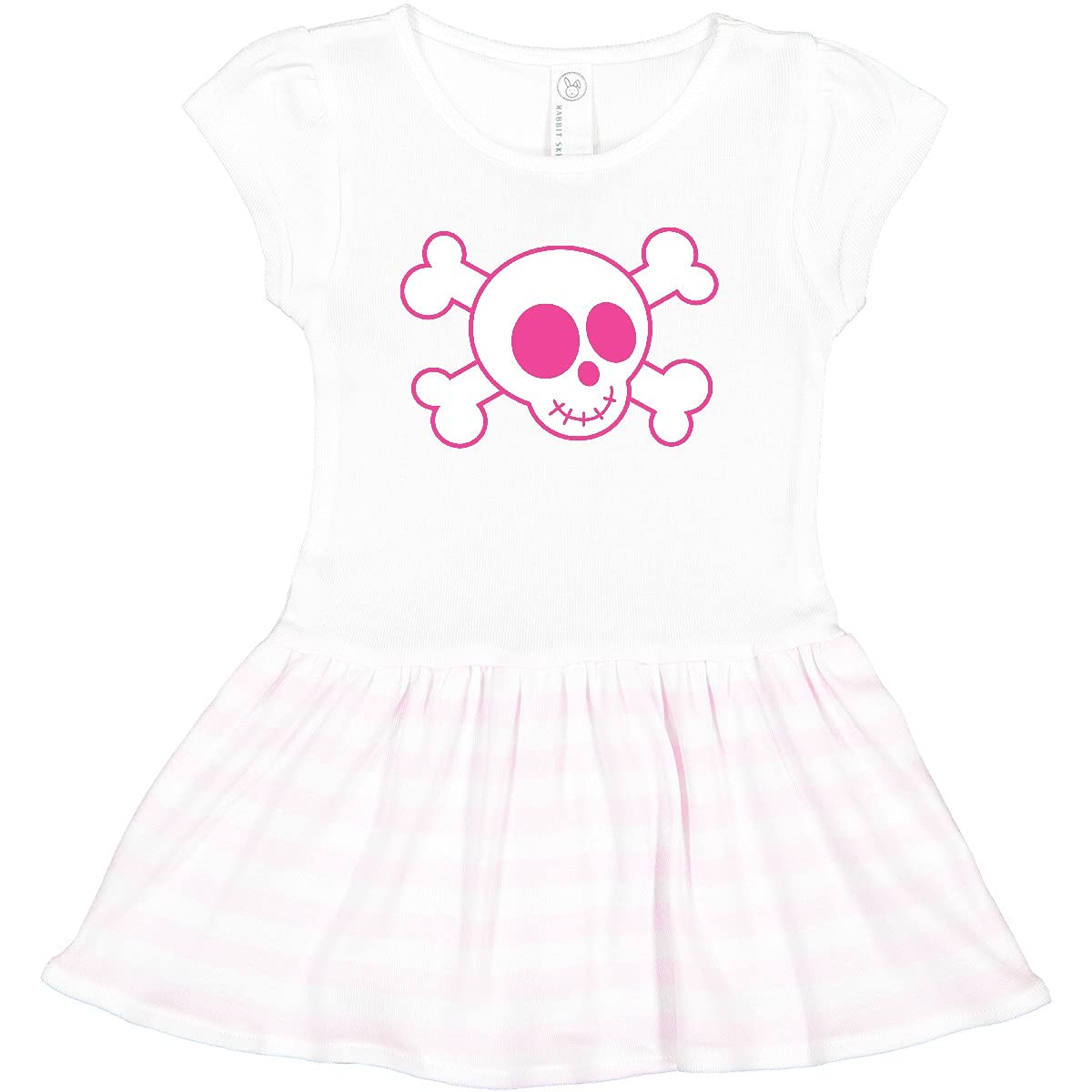 Inktastic Pink Skull Print Toddler Dress for Girls - Cute Casual Outfit for Playdates, Birthday Parties & Everyday Wear