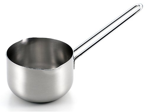 Aizawa 70352 4.7-Inch (12 cm) Stainless Steel Milk Pan - Small Saucepan for Perfect Milk Heating, Chocolate Melting & Cream Making - Ideal for Home Kitchen & Coffee Shops