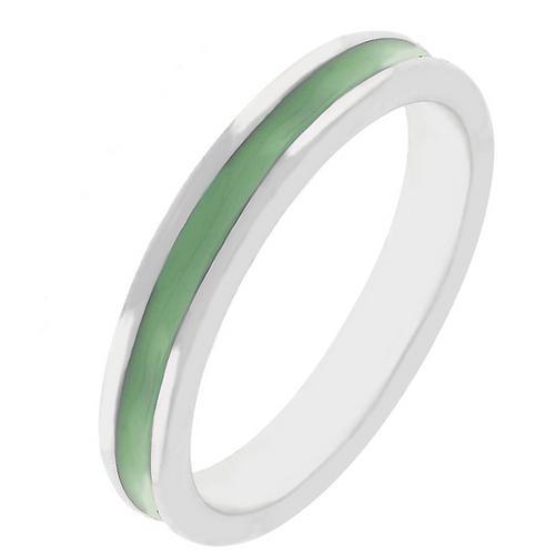 Olive Green Enamel Eternity Ring for Women - Durable Sterling Silver Stackable Band - Perfect for Anniversary, Wedding, Valentine's Day Gift & Everyday Wear