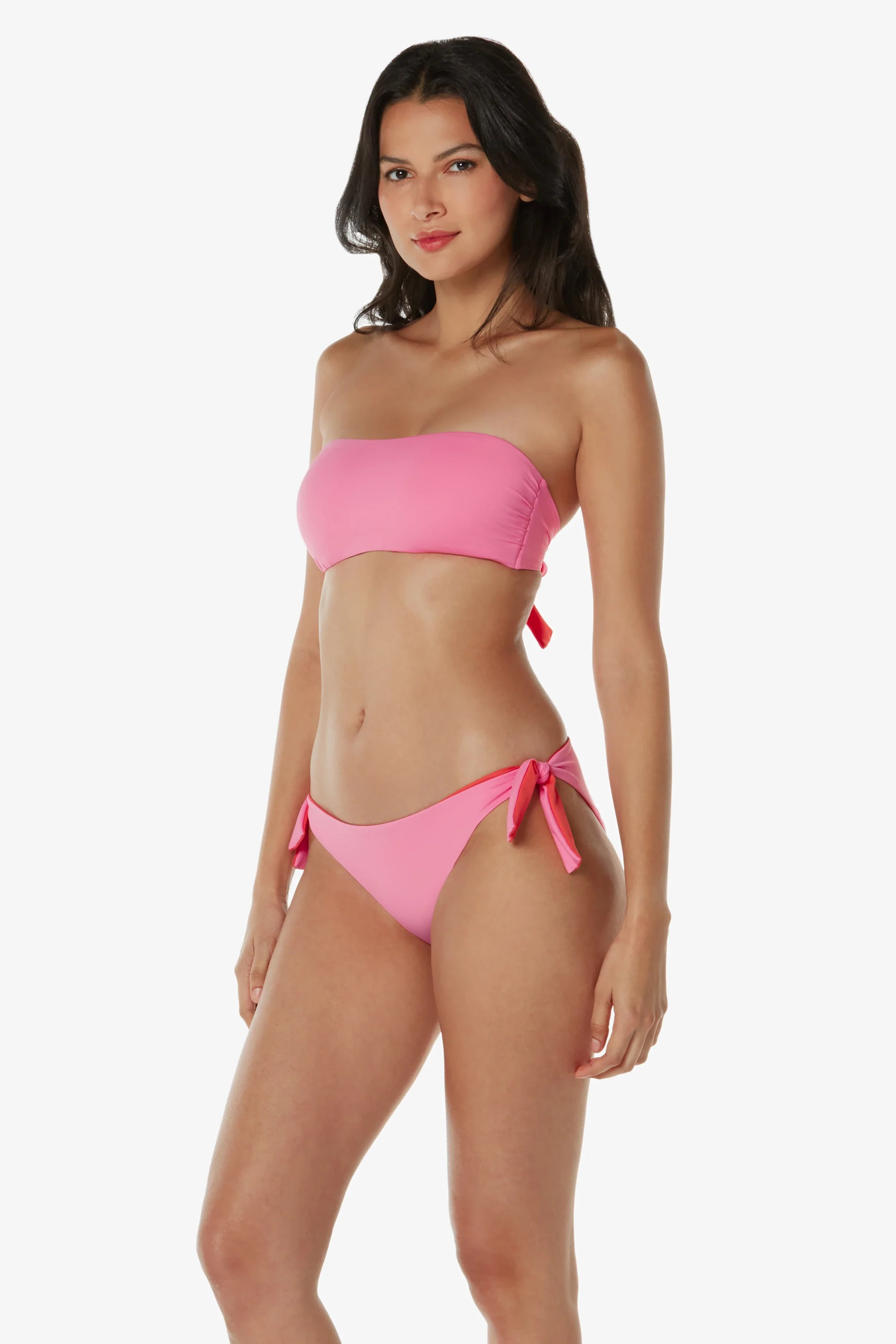 Pink Coral Bandeau Top for Women - Sexy Strapless Crop Top for Summer, Beach, and Party Wear