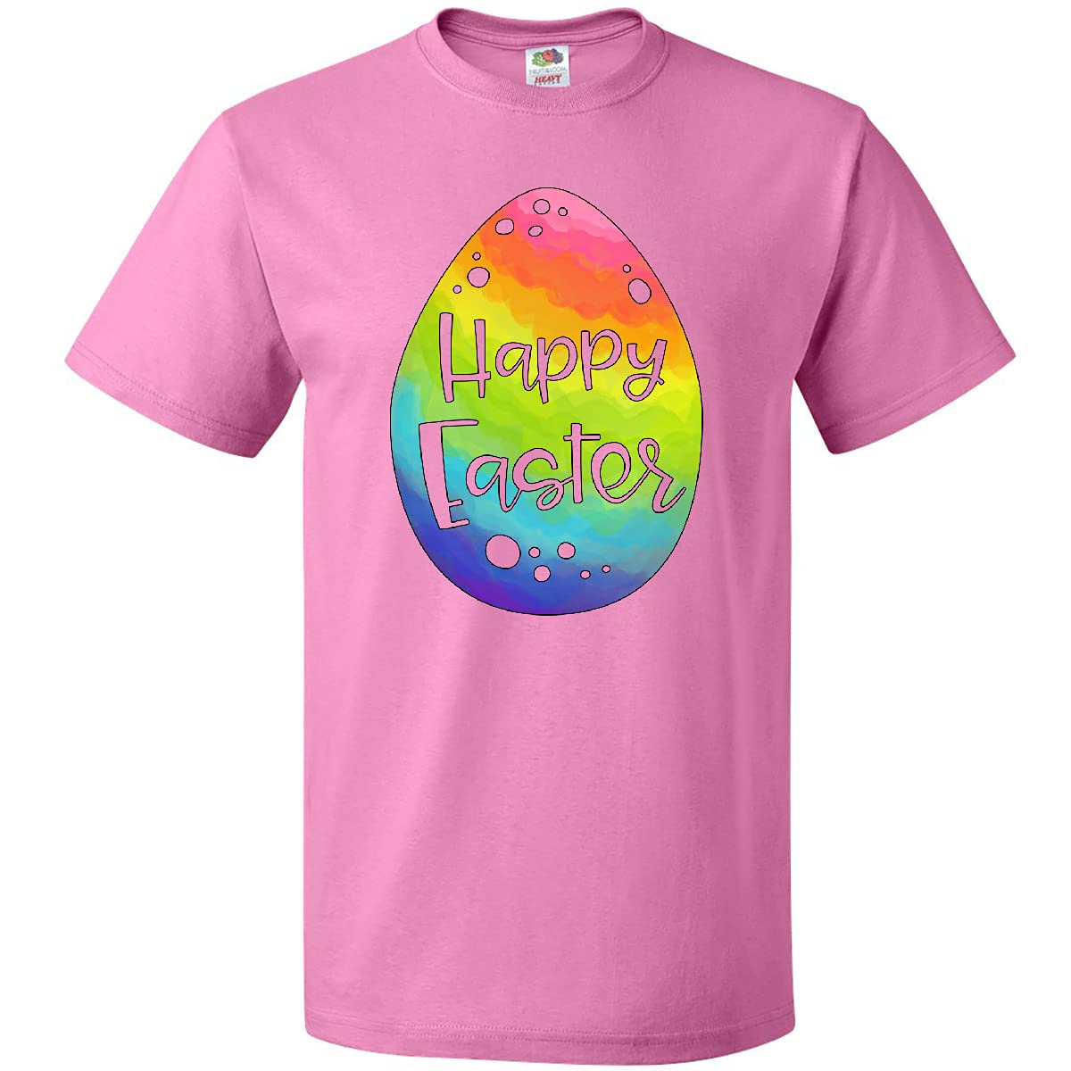 Inktastic Happy Easter Rainbow Easter Egg Graphic T-Shirt - Fun Holiday Tee for Easter Celebrations, Egg Hunts & Spring Festivals