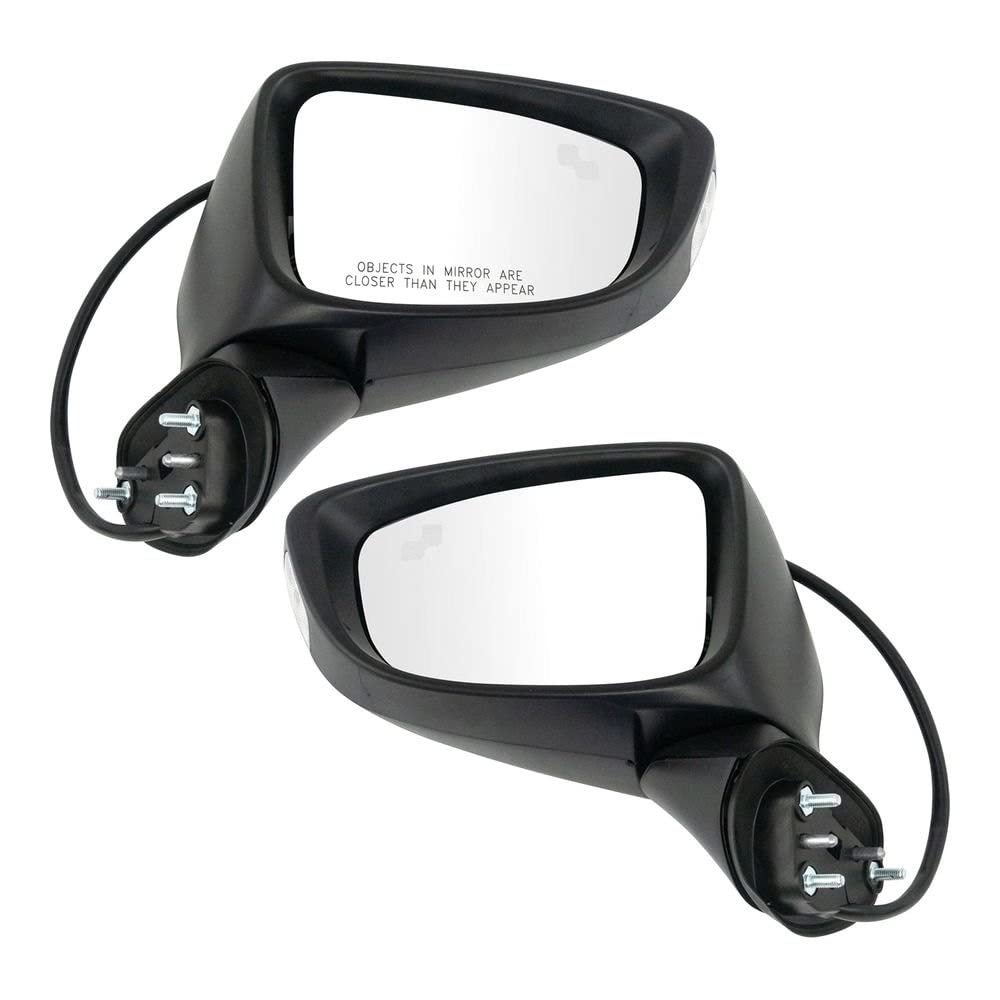 TRQ Driver & Passenger Side Mirror Set - No Heat, Blind Spot Indicator - Compatible with 2014-2016 Mazda 6 (MA1320187, MA1321187) - Perfect for Replacement & Enhanced Safety Driving