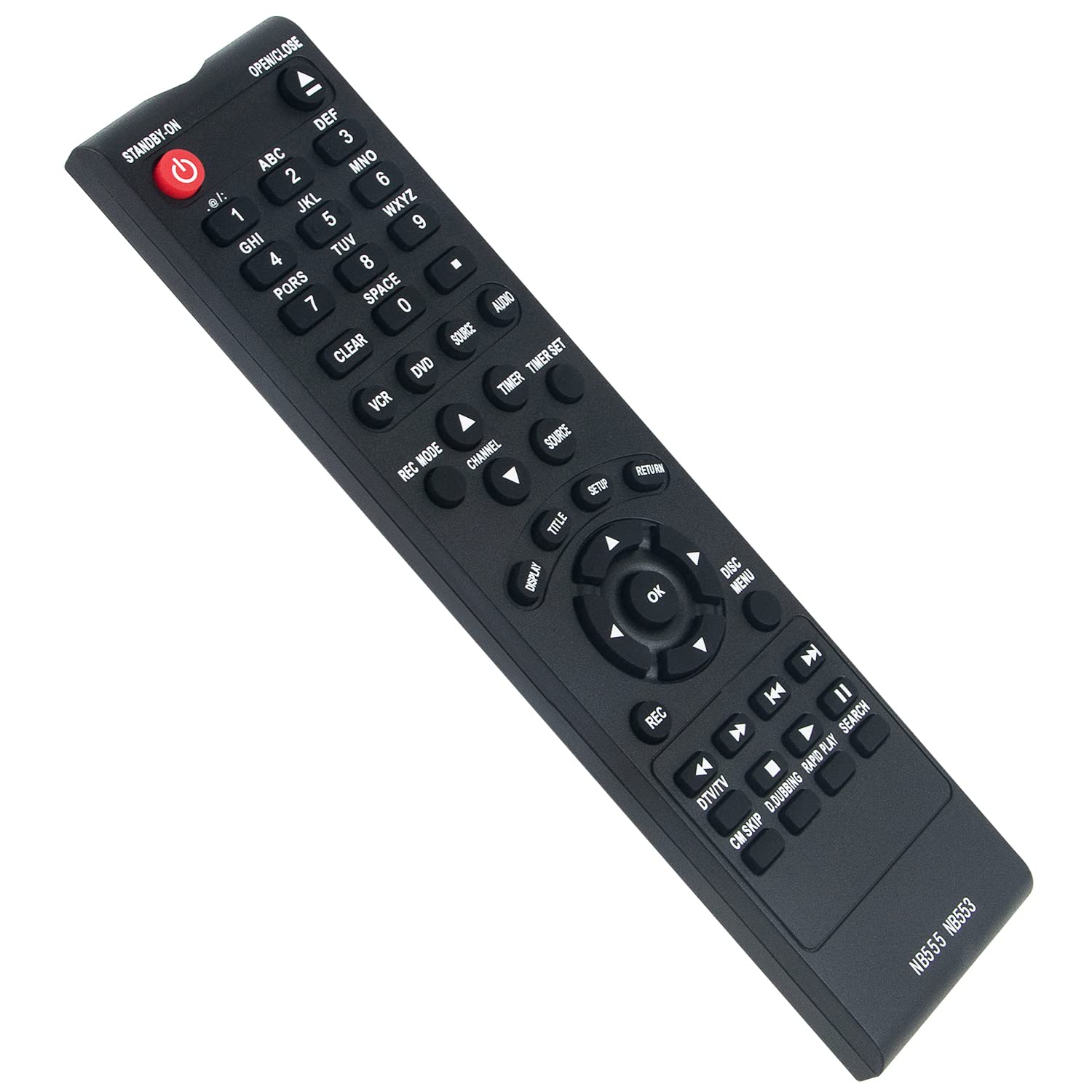 NB553 NB553UD NB555 NB555UD Replacement Remote Control for Magnavox DVR ZV450MW8 ZV450MW8A ZC352MW8 ZC350MS8 ZC352MW8B - Perfect for Home Entertainment & Digital Recording