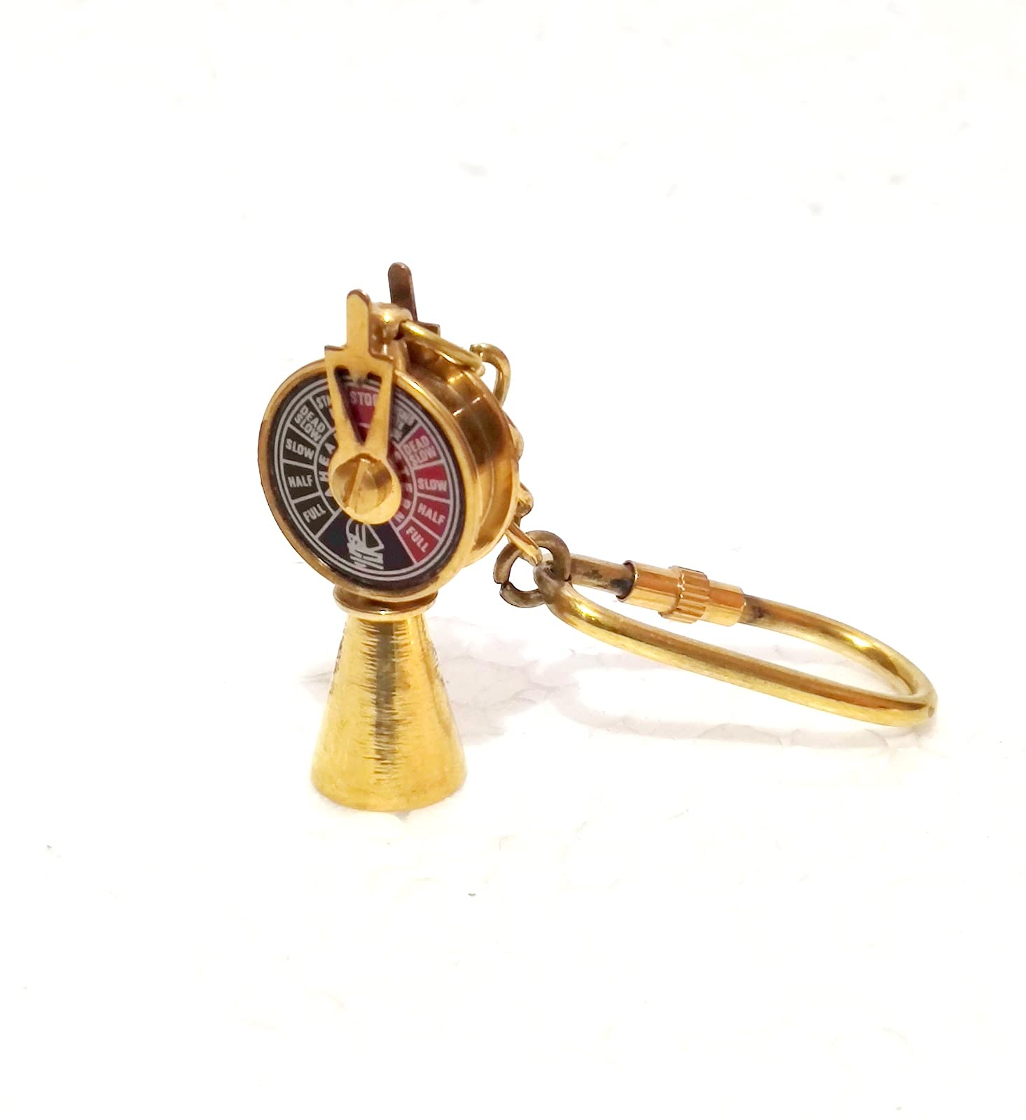 Handmade Brass Keychain - Nautical Key Ring Hook for Keys & Telegraph Keying