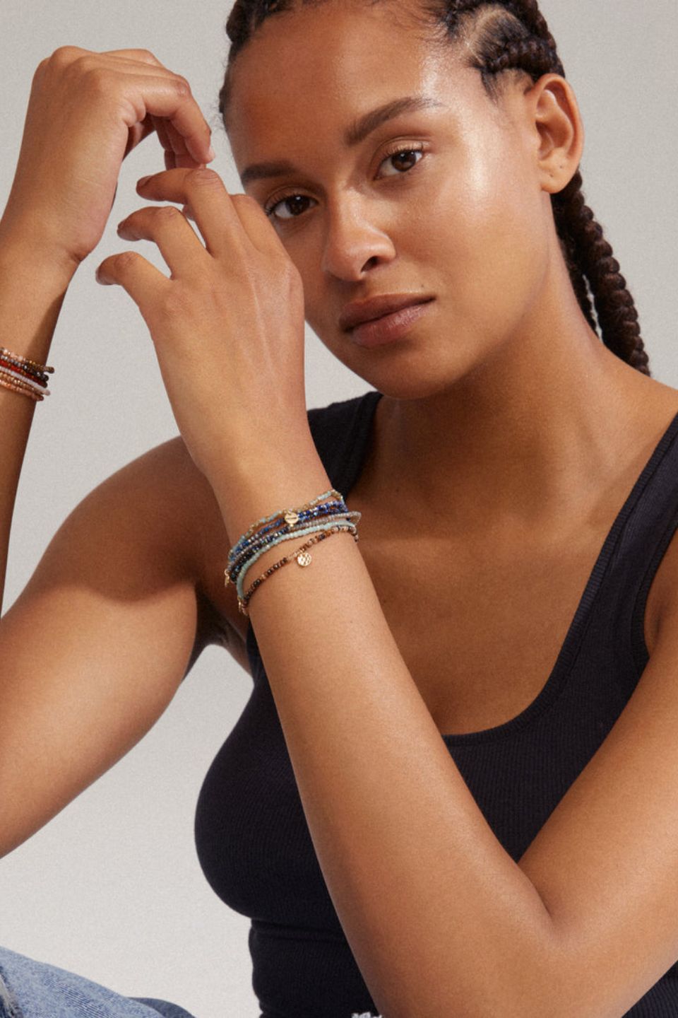 Indie Grey Mix Gold Plated EOL Bracelet for Women - Elegant Adjustable Bangle for Casual Wear, Party & Gift Giving