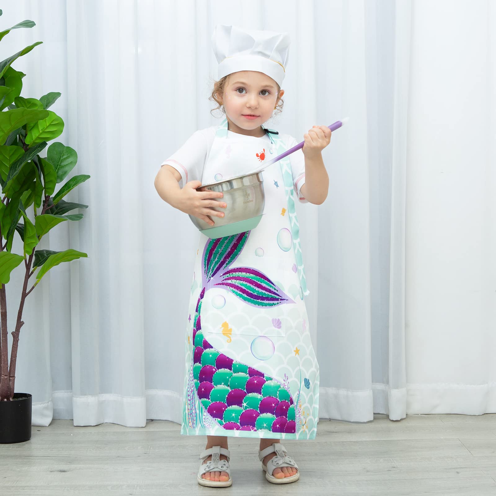 WERNNSAI Waterproof Kids Aprons for Toddlers - Art & Paint Smock for Messy Play, Cooking, and Crafting Activities