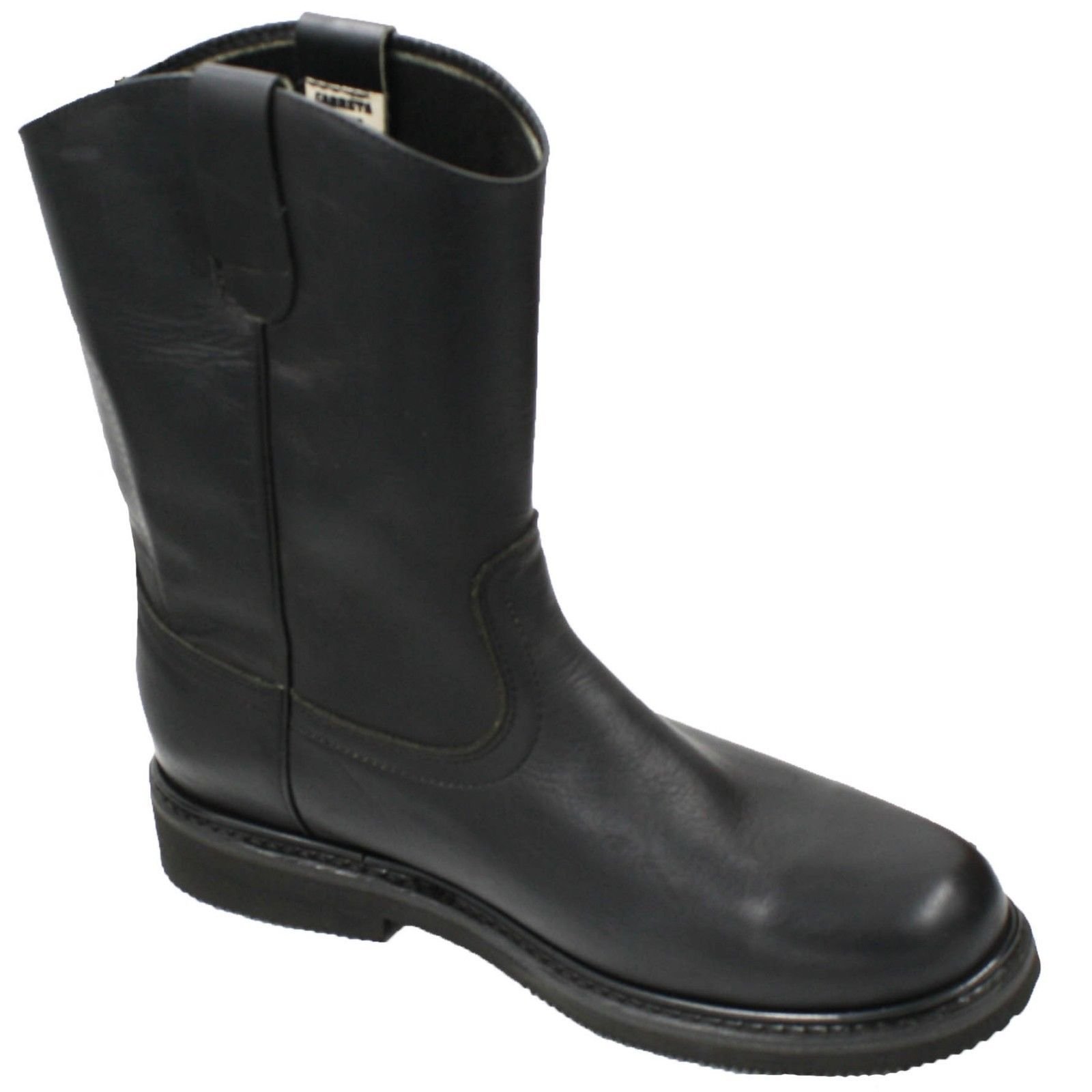 Men's Leather Work Boots - Slip, Oil & Water Resistant Pull-On Boots for Construction, Farming & Outdoor Work