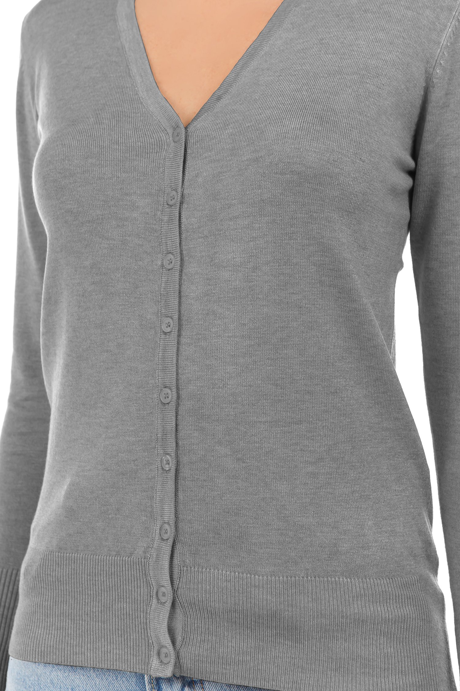 Women's Classic Long Sleeve Cardigan with Decorative Buttons - Soft Knit Sweater for Office, Casual Wear & Fall Layering