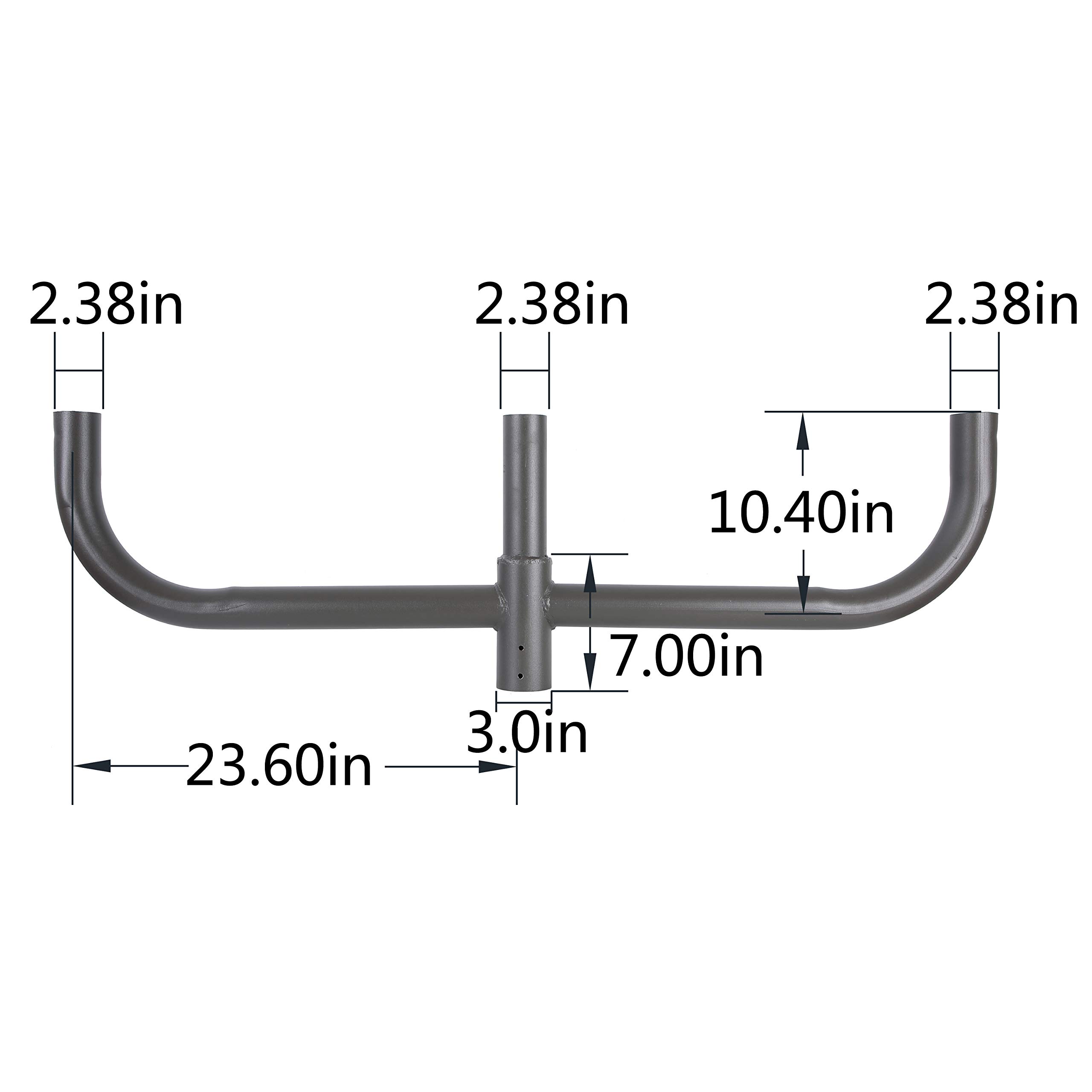 180 Degree Bullhorn Bracket for 3 Lights - Heavy Duty Round Pole Mounting Bracket with 2 3/8 Inch Slip Fitter Tenon - Perfect for Parking Lot Lights, Street Lights & Outdoor Lighting Fixtures - Ideal for Commercial and Industrial Lighting Applications