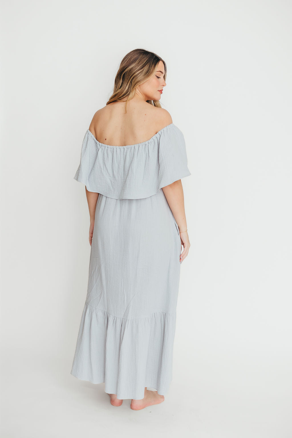 Josie 100% Cotton Maxi Dress - Bump & Nursing Friendly Maternity Dress for Pregnancy & Breastfeeding | Comfortable Summer Dress for Casual Outings, Beach Vacations & Maternity Photoshoots