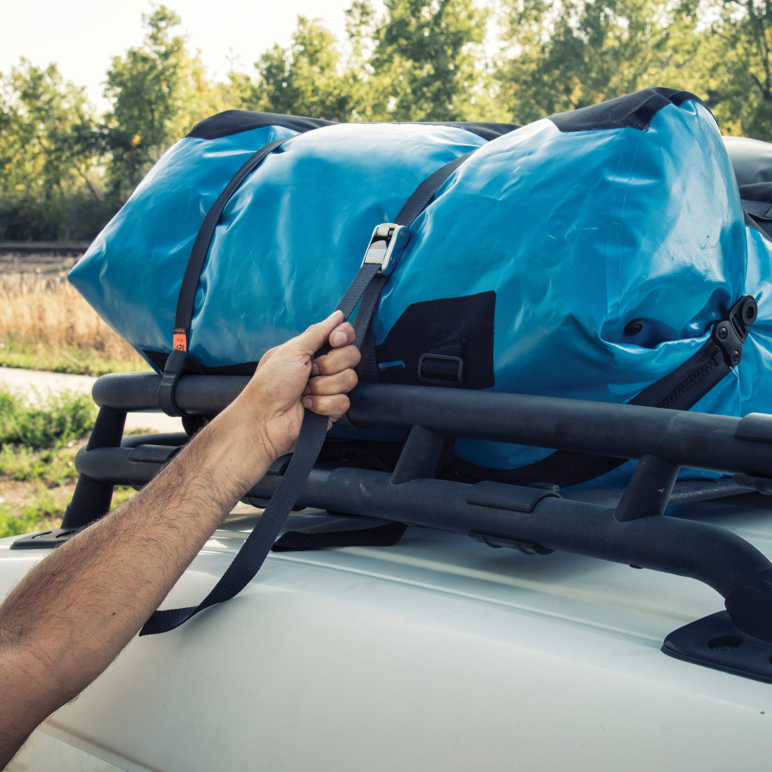 Nite Ize Dual CamJam Tie Down System - Heavy Duty Ratchet Straps for Trucks, Cars & Moving Supplies - 12 ft Black Luggage & Camping Gear Straps - Secure Transport for Outdoor Adventures & Home Moves