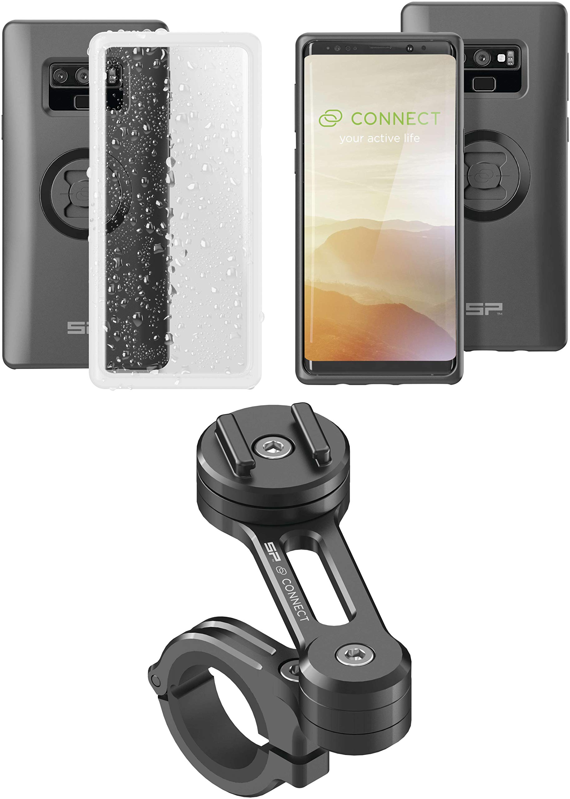 SP Connect Moto Bundle for Samsung Galaxy Note 9 - Waterproof Motorcycle Phone Mount Kit with Wireless Charging | Perfect for Motorcycle Riders, Bikers & Outdoor Adventures
