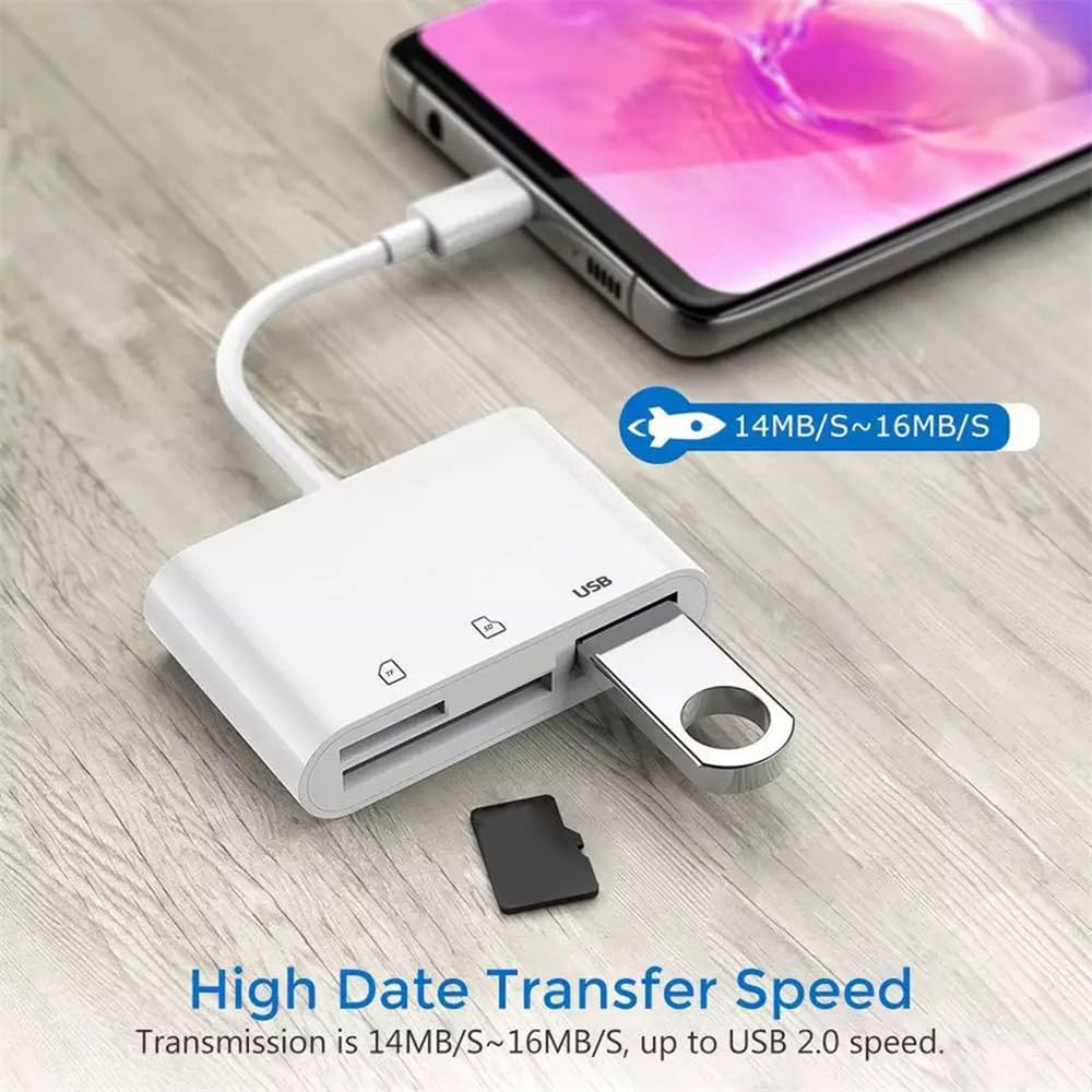 USB-C to Micro SD Card Reader - Compatible with MacBook, Phone, Tablet for Fast Data Transfer