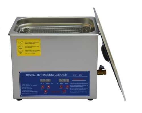 10L Stainless Steel Ultrasonic Cleaner with Digital Timer & Basket - JPS-40A for Jewelry, Glasses, Hardware Parts & Industrial Tools Cleaning