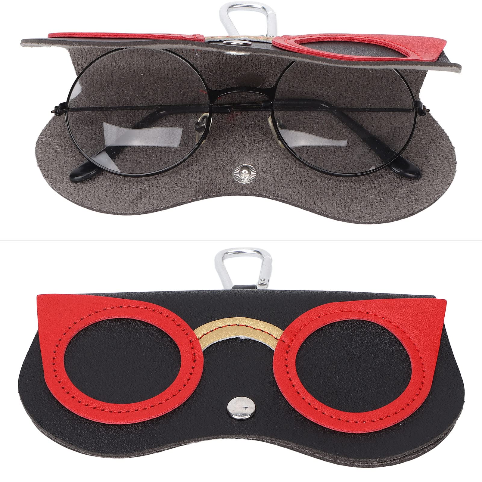 Brrnoo Glasses Case for Women - Stylish Snap Closure Sunglasses & Eyeglass Holder - Scratch-Resistant Protective Case for Travel, Office & Daily Use