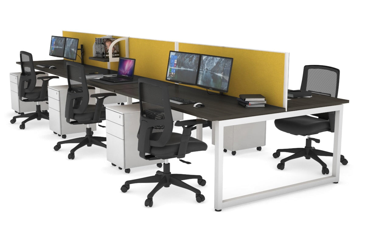 Quadro Loop Legs 6-Person Office Workstation Desk [1800L x 700W] - Modern Collaborative Workspace Solution for Team Projects & Open Office Layouts