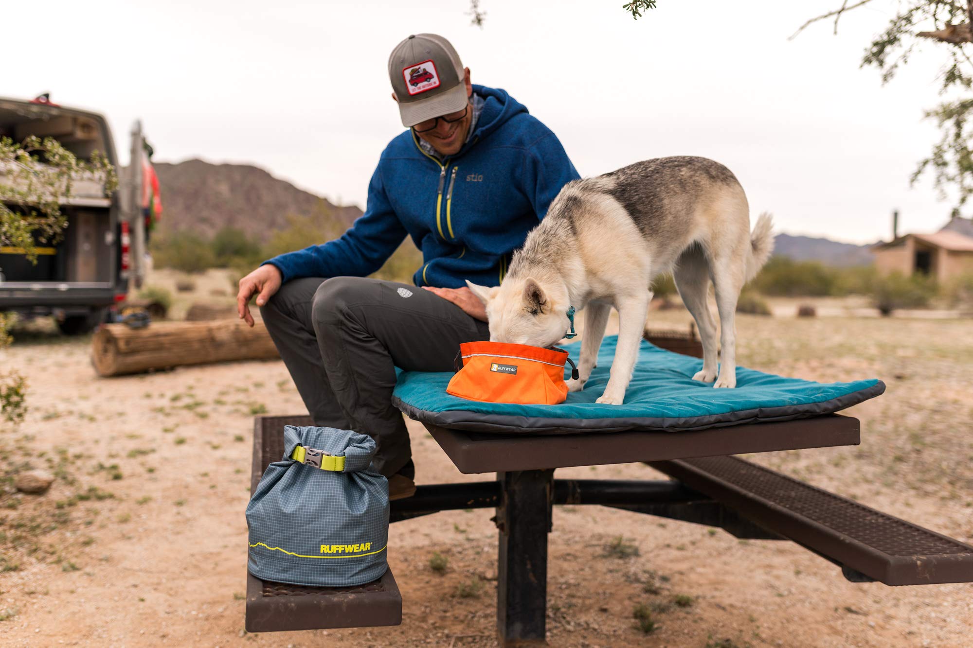 Ruffwear Kibble Kaddie 42 Cup Dog Food Storage Bag - Portable Pet Food Container for Camping, Hiking, Travel & Daily Use | Waterproof & Odor-Proof | Slate Blue | Perfect for Outdoor Adventures & Home Storage