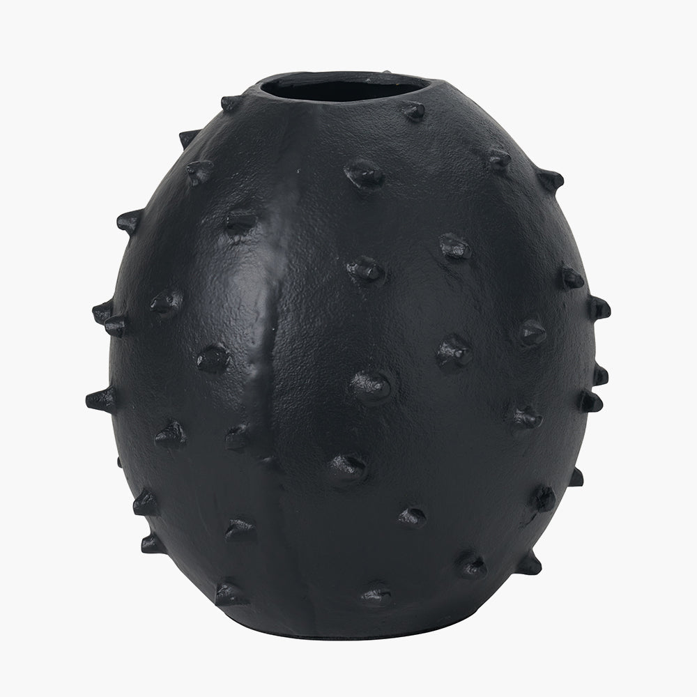 Elegant Black Metal Vase with Decorative Bobbles - Modern Home Decor for Living Room, Dining Table & Wedding Centerpieces