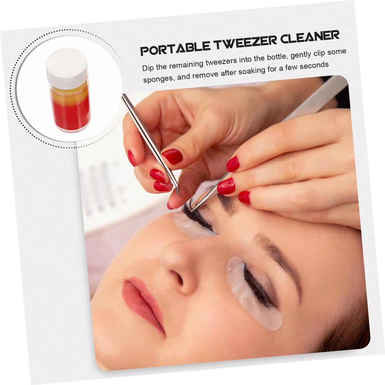 3pcs Portable Tweezer Cleaner Set - Lash Extension Glue Remover for Professional & Home Use