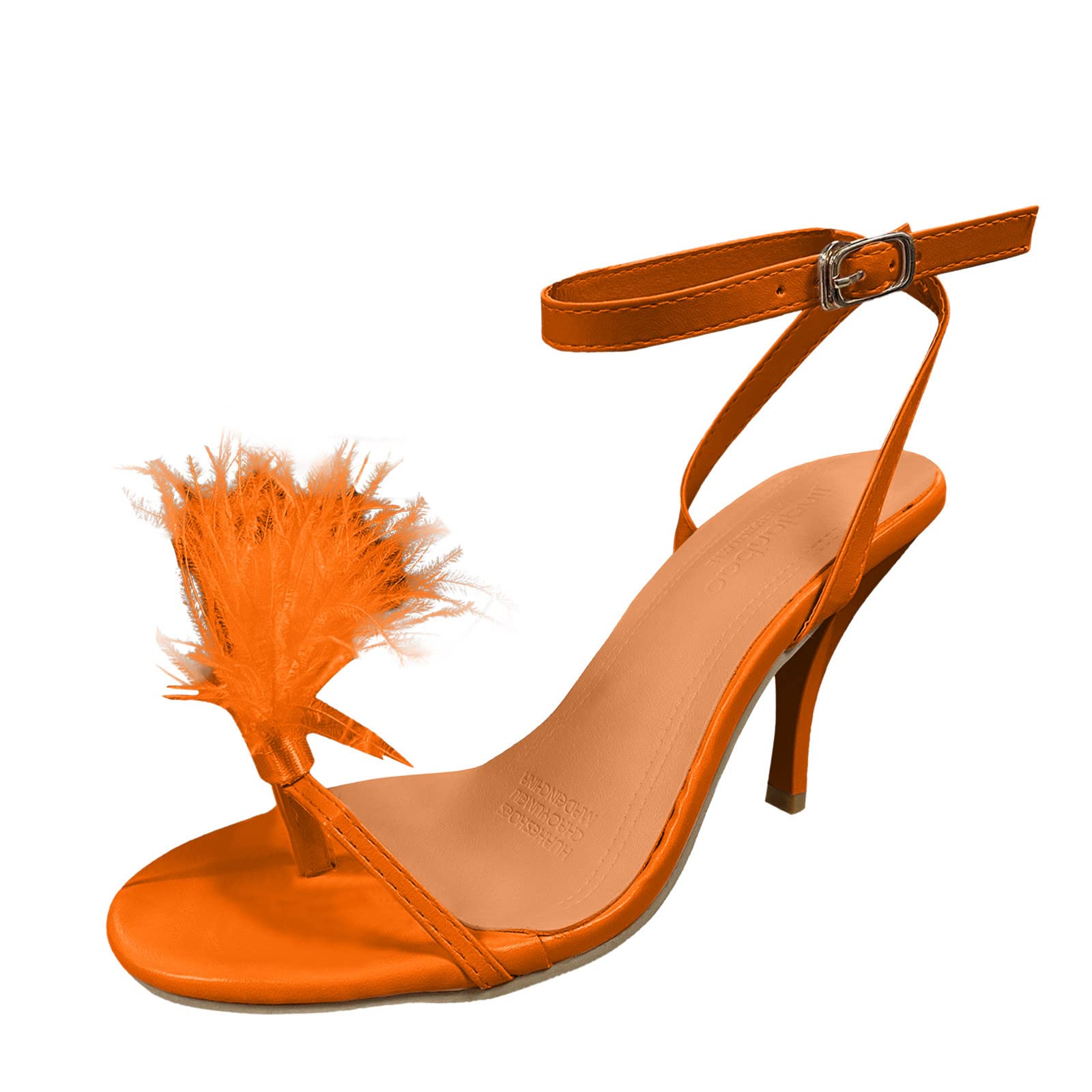 Elegant Women's Dressy High Heel Sandals - Plush Decorative Thong Buckle Sandals for Women | Perfect for Weddings, Parties & Summer Outings