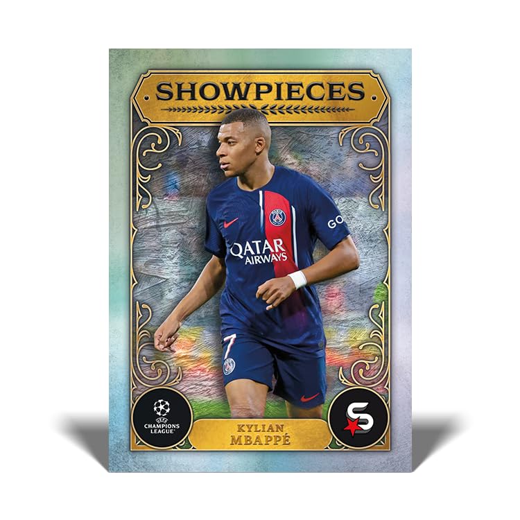 Topps UCC Superstars 23/24 Value Box - 8 Packets of UEFA Superstars 2024 with 4 Golden Pixel Parallel Cards (64 Total Cards) - Perfect for Soccer Fans, Collectors & Fantasy League Players