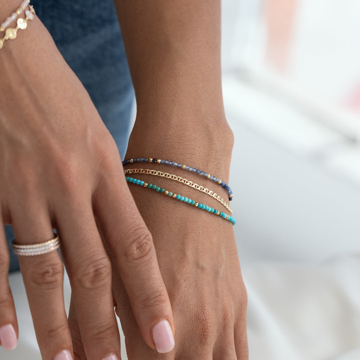 Stackable Beaded Bracelets for Women - Handmade Adjustable Boho Beaded Jewelry Set - Perfect for Layering, Gifts, and Everyday Wear