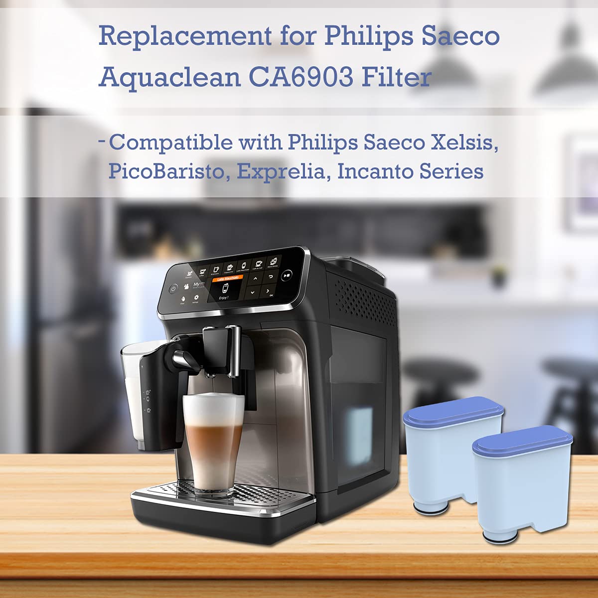 Philips AquaClean CA6903 Water Filter Compatible with Fully Automatic Coffee Machines - Anti-Lime Scale, Pack of 2 | Perfect for Home & Office Coffee Brewing