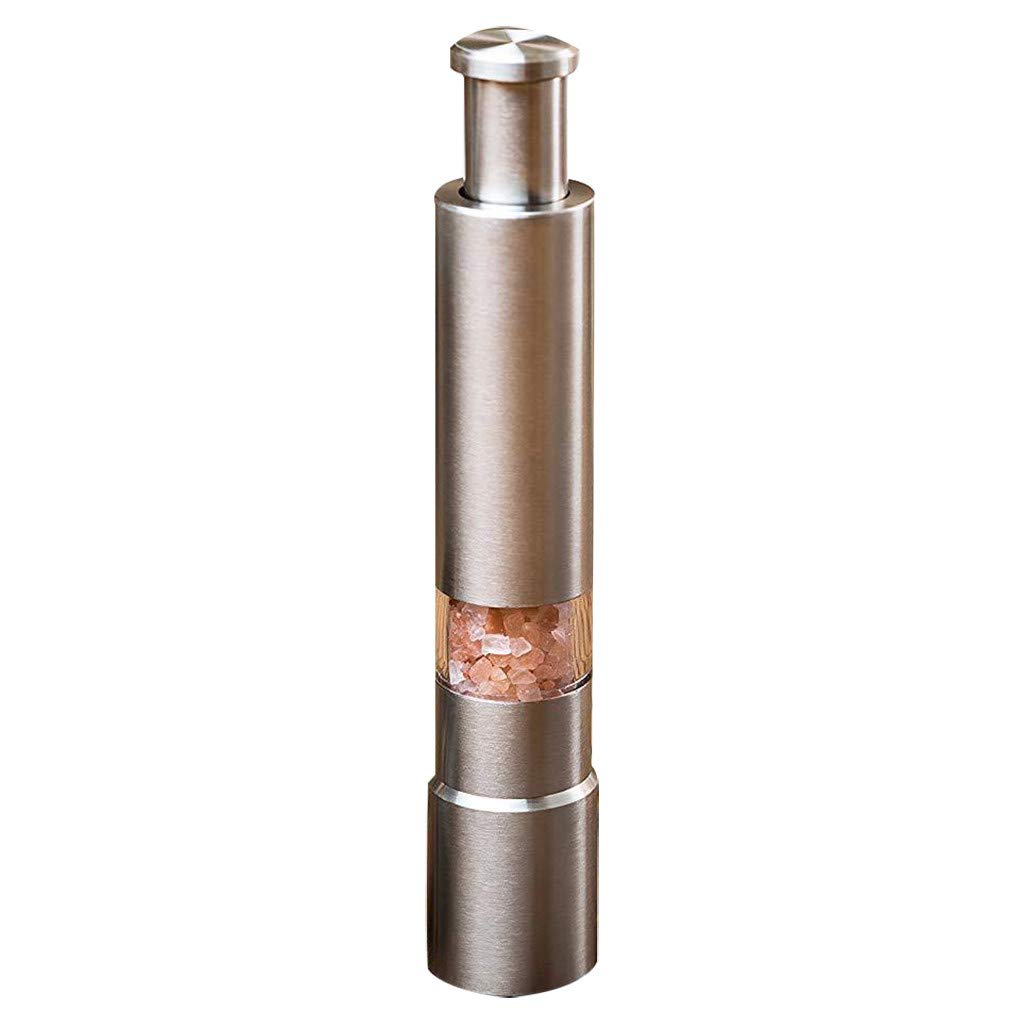 Premium Stainless Steel Thumb Push Pepper Grinder Mill - Kitchen Organization & Storage Solution for Spice Lovers | Perfect for Home Cooking, Dining & Bar Use