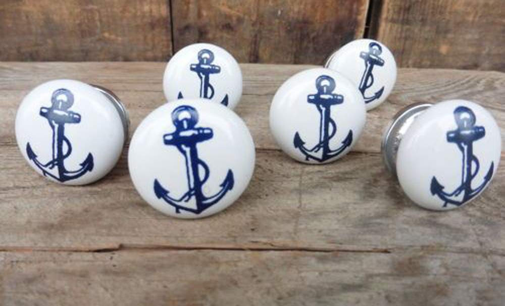 THDC Nautical Anchor with Rope Drawer Pulls - Set of 6 Antique Bronze Cabinet Knobs & Handles for Kitchen, Bathroom, Dresser & Furniture Hardware - Perfect for Coastal, Beach House & Marine Themed Decor