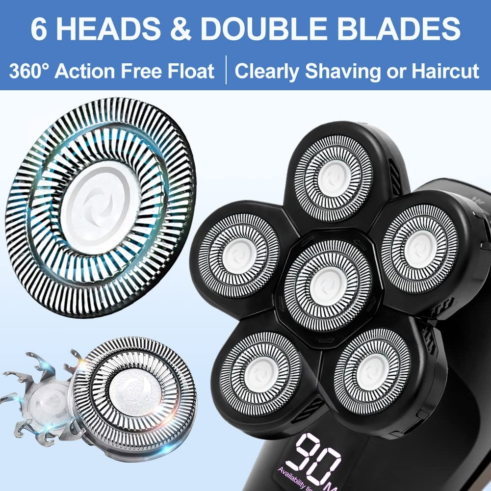 5-in-1 Cordless Electric Razor for Men - Multifunctional Head Shaver & Grooming Kit for Bald Men | Perfect for Travel, Home Use & Quick Shaving