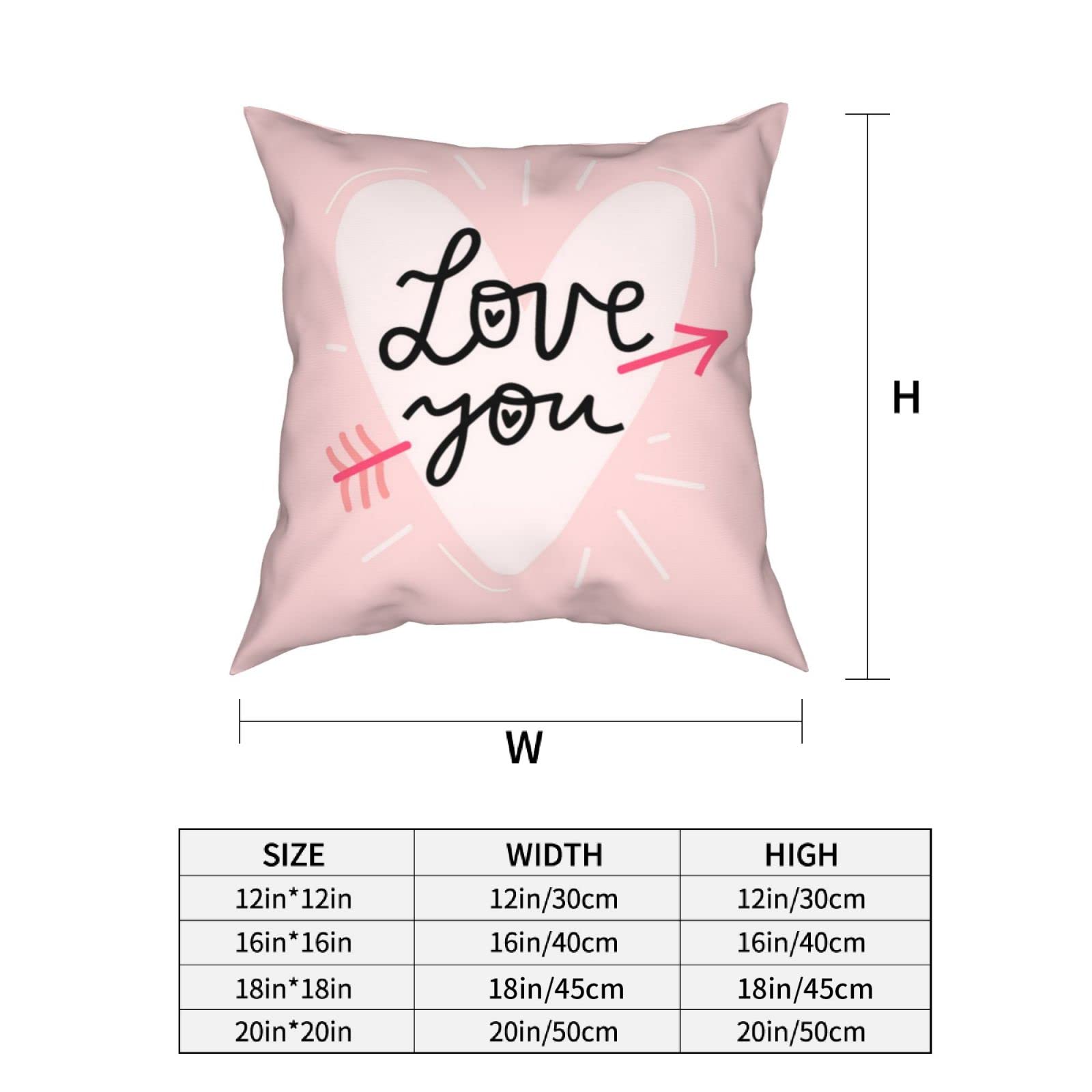 Valentine's Day Pillow Covers Set of 4 - 18x18 Inch Heart & Love Throw Pillow Covers for Sofa, Couch - Romantic Home Decor for Valentine's Gifts, Anniversary, Bedroom & Living Room Decorations