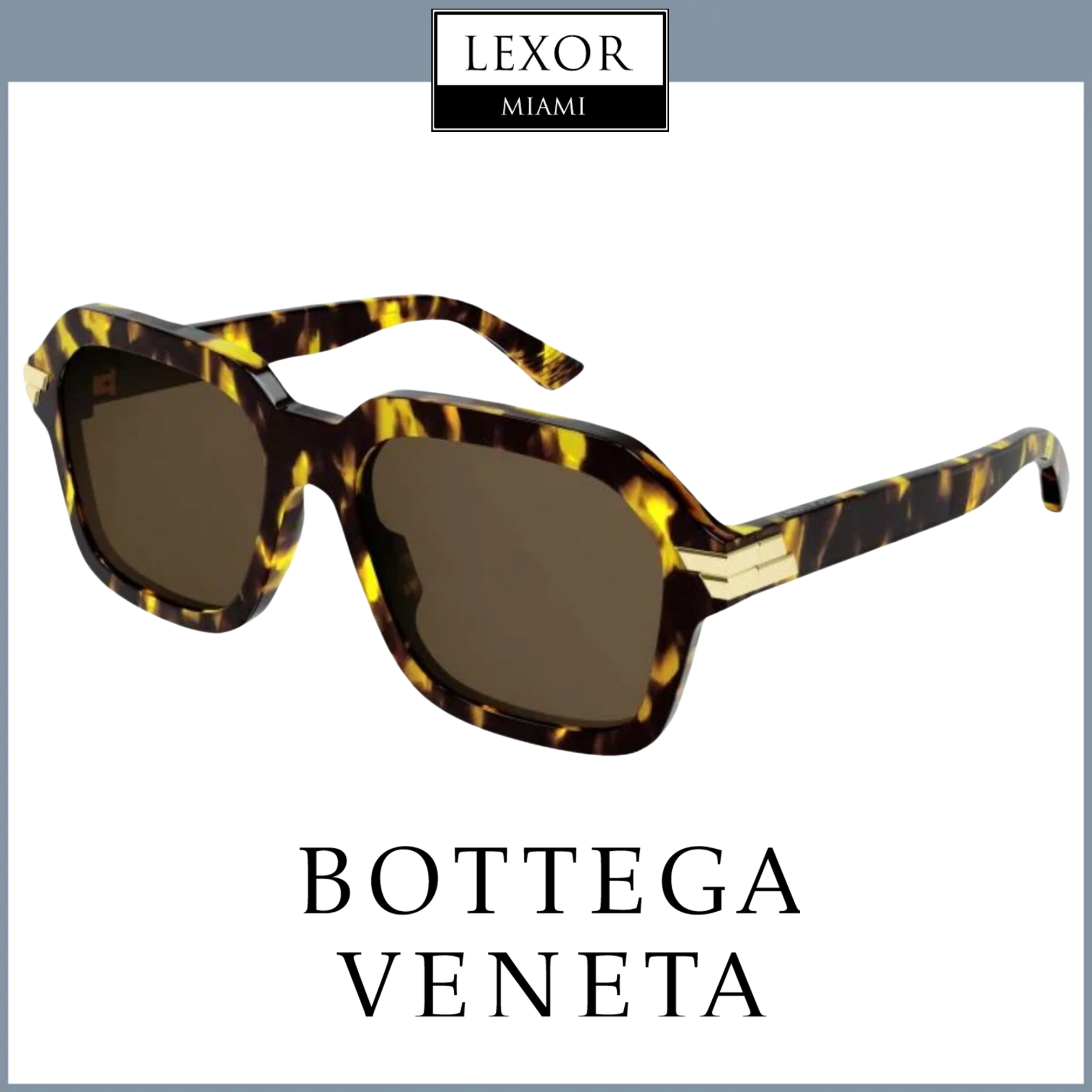 Bottega Veneta BV1034S 002 55mm Unisex Sunglasses - UV Protection, Polarized Lenses for Men & Women - Perfect for Driving, Beach & Outdoor Activities