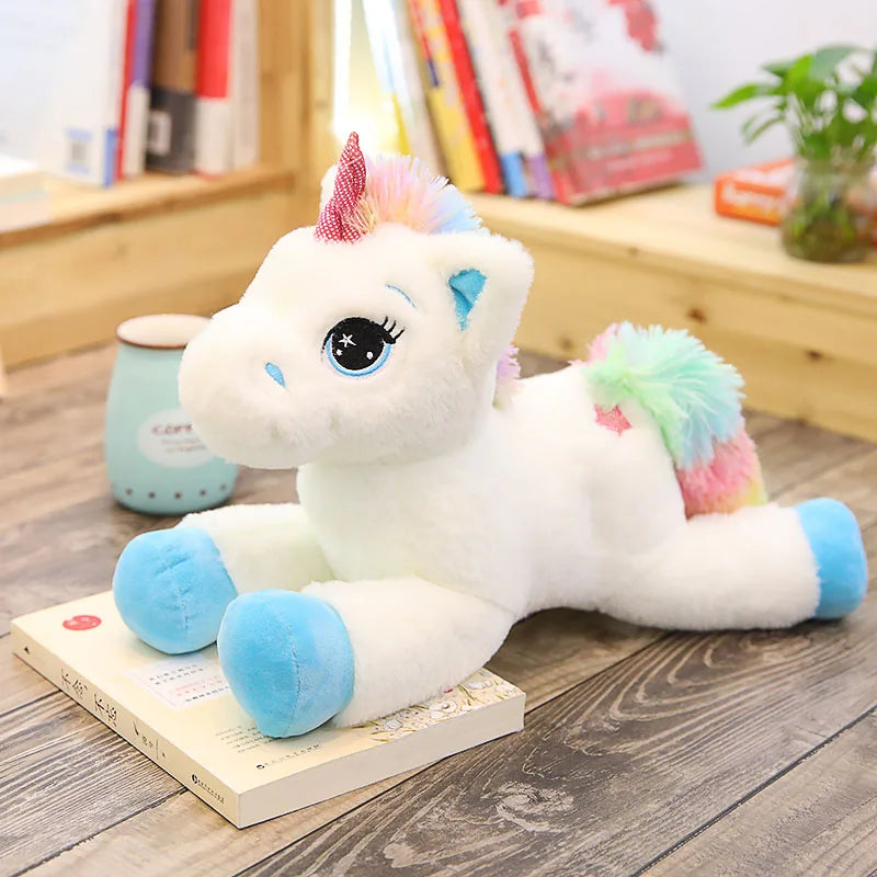 **40/60/80cm Kawaii Cartoon Rainbow Unicorn Stuffed Animal Plush Toy - Soft Baby Doll Gift for Kids, Birthday Present, Nursery Decor & Cuddly Companion**    *(Use Cases: Perfect for birthdays, nursery decor, toddler cuddling, imaginative play, and cozy bedtime snuggles!)*