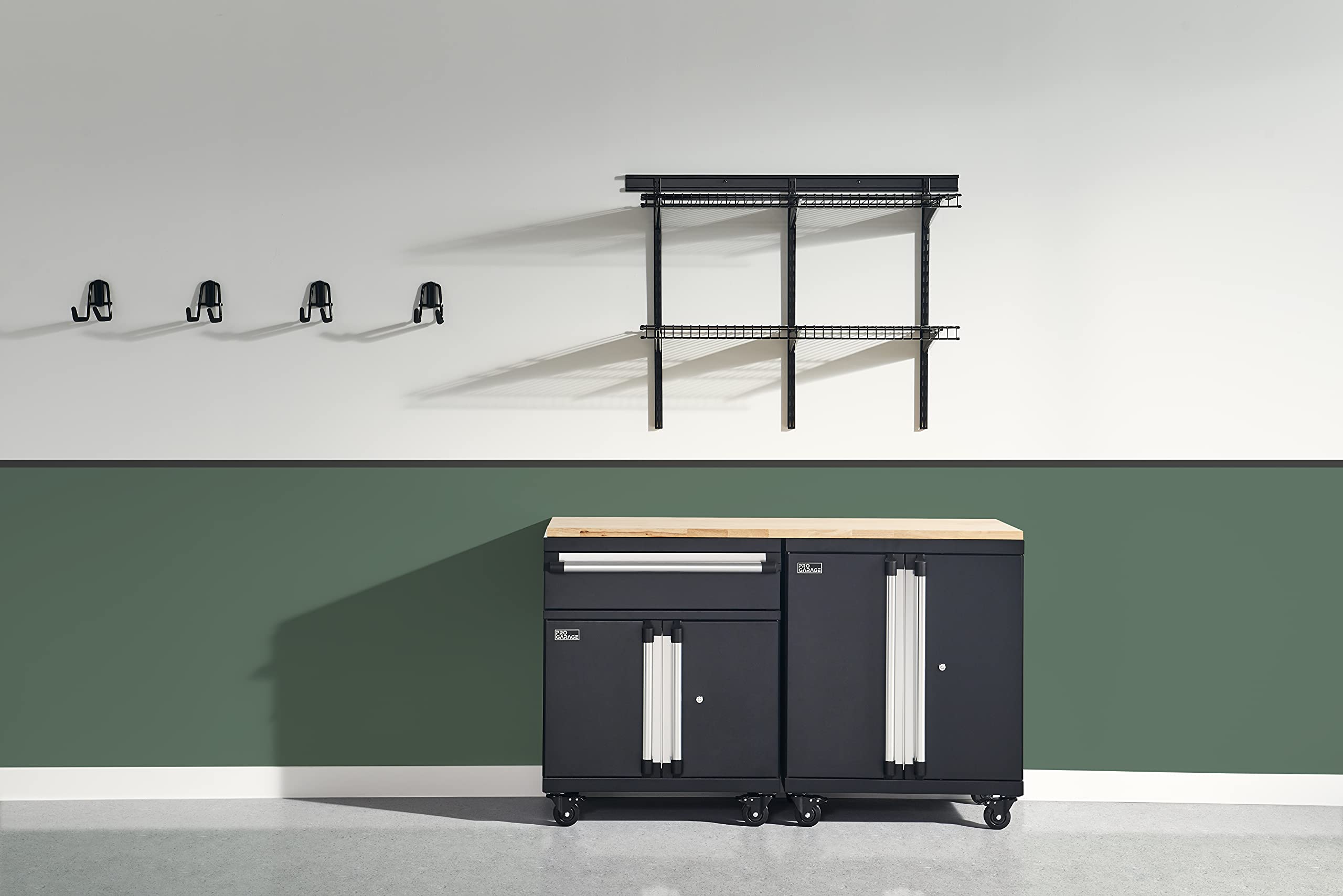 ClosetMaid ProGarage Heavy Duty Steel Base Cabinet with Wheels, Drawer & 2 Doors - Lockable Garage Storage Organizer with Shelf - Black | Perfect for Workshop, Garage & Home Organization