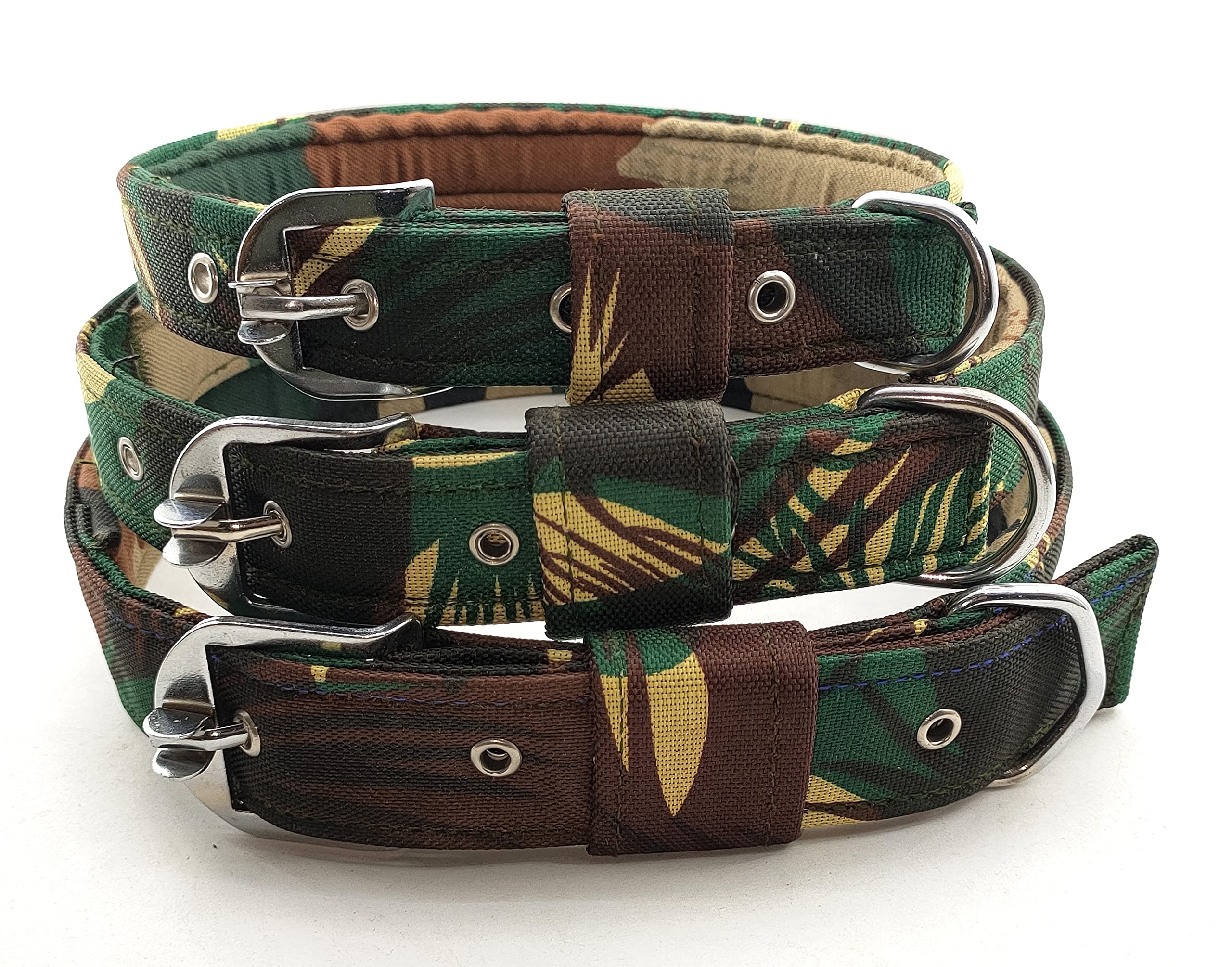 Military Style Padded Dog Collar - 1 Inch Thick Comfortable Army Print Pet Collar for Medium & Large Dogs (Adjustable 47-58cm) - Perfect for Training, Walking & Outdoor Adventures