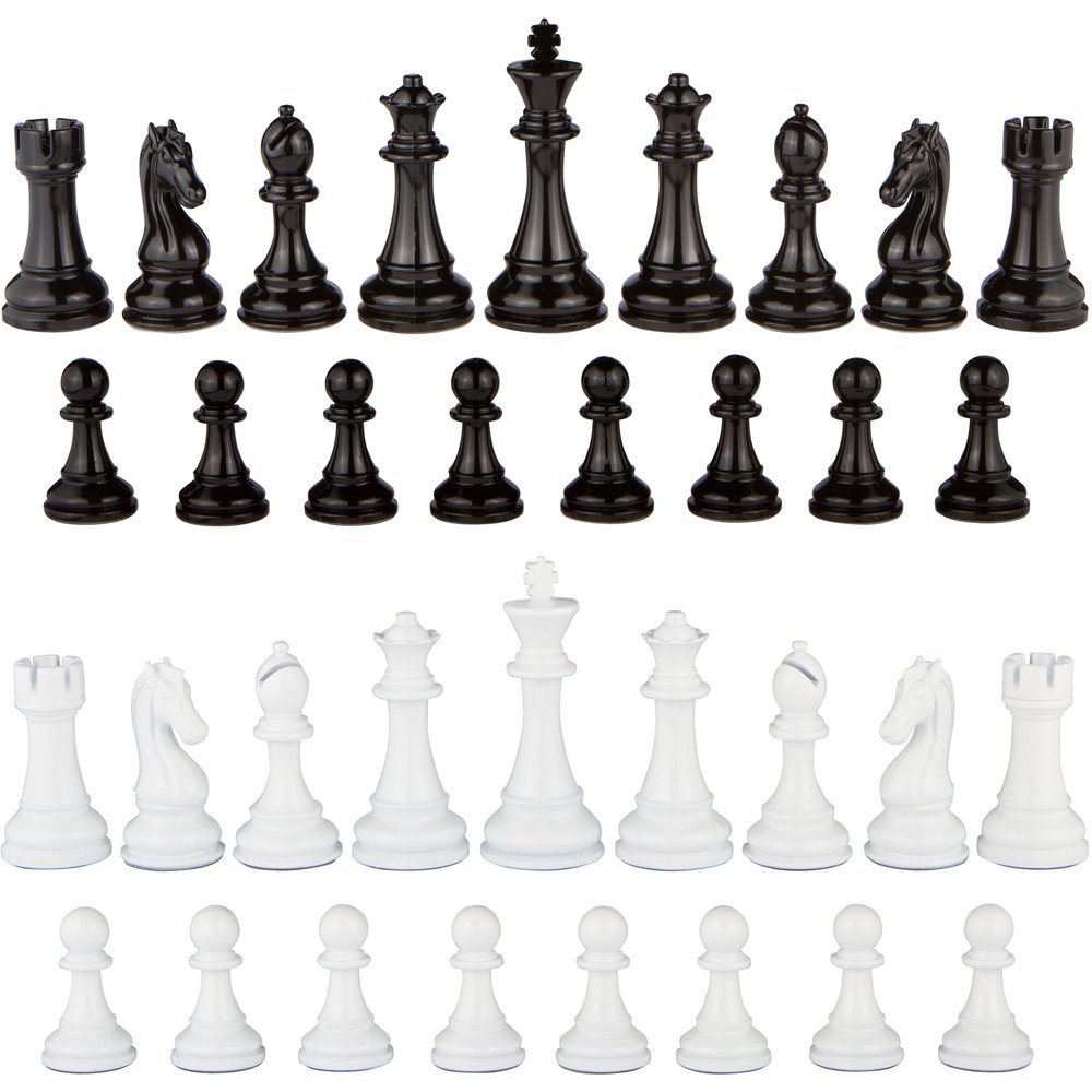 Premium Black & White Heavyweight Chess Pieces Set - 4.5
