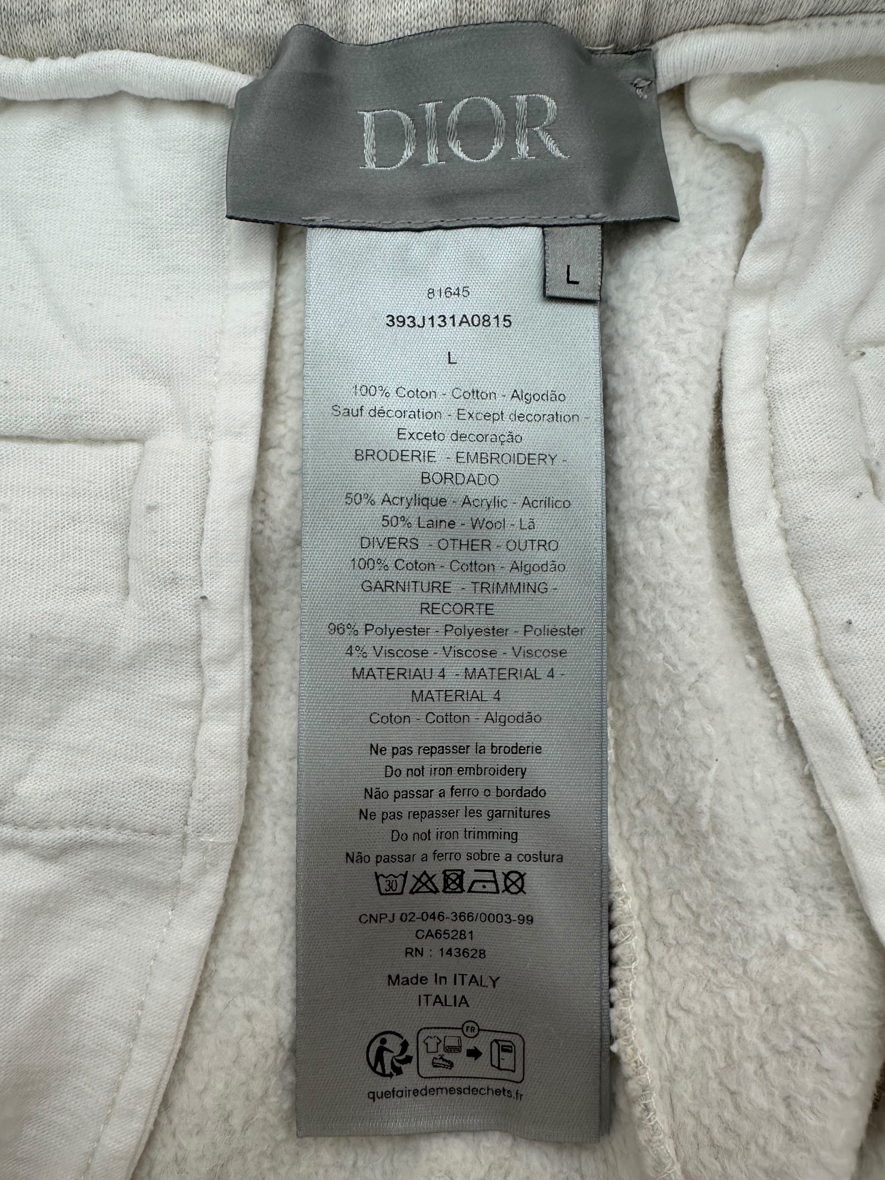Dior Denim Tears Grey Embroidered Logo Shorts for Men - High-End Designer Casual Shorts with Embroidered Branding - Perfect for Summer Outfits, Beach Vacations & Streetwear Fashion