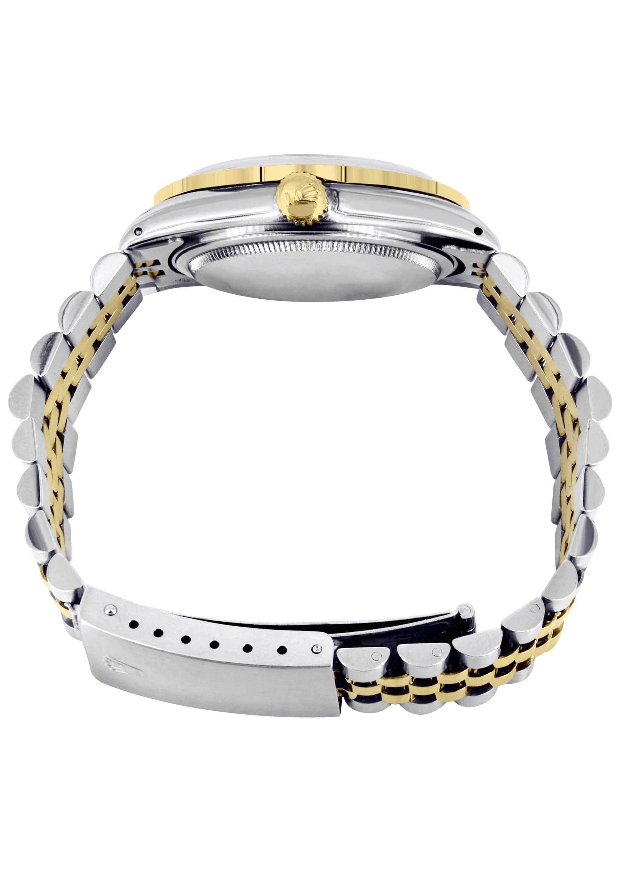 Luxury Diamond & Gold Rolex Watch for Women - Model 16233 | 36mm Blue Black Dial | 4.25 Carat Two-Row Diamond Bezel | Jubilee Band | Perfect for Special Occasions, Gifts & Professional Events