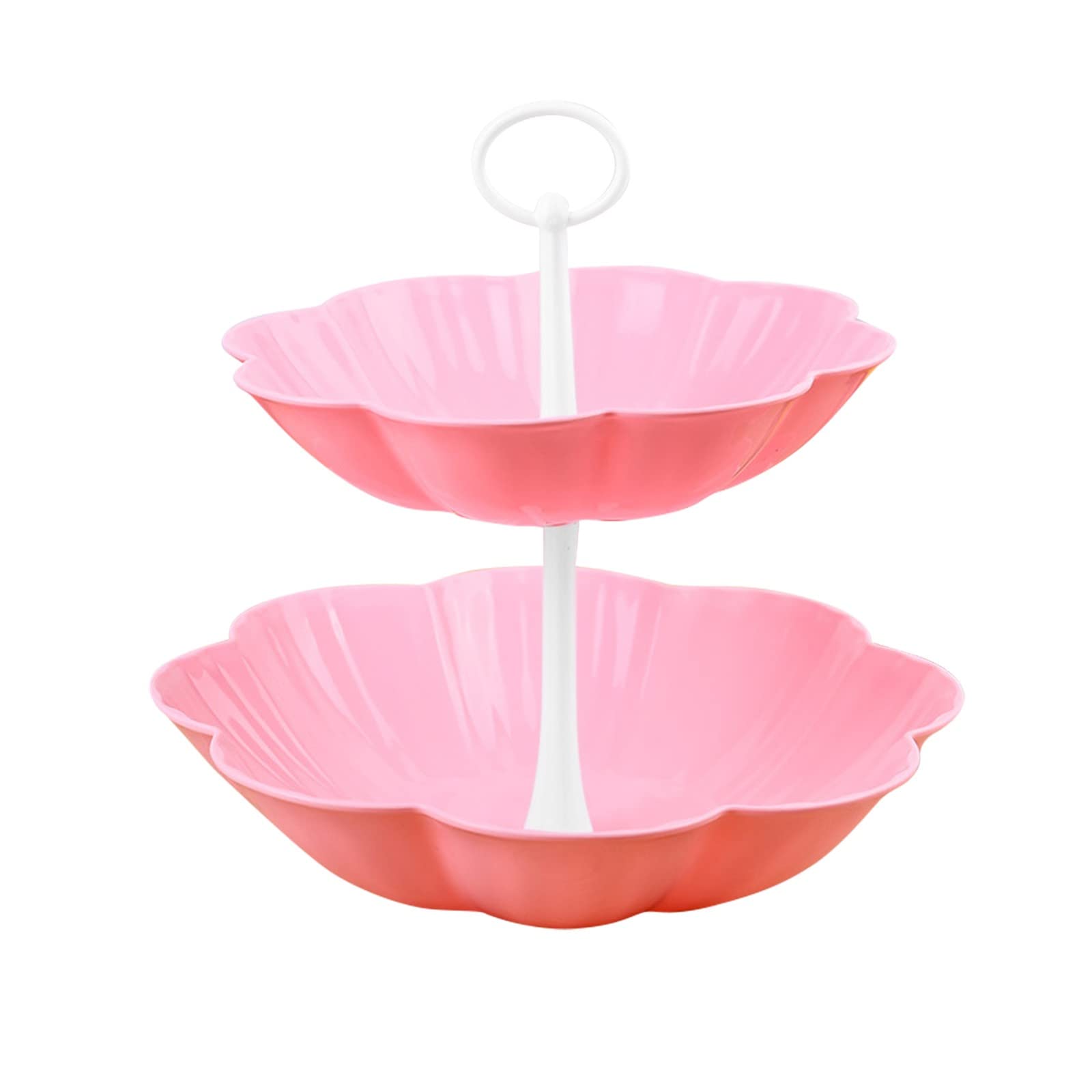 Youngnet Multifunctional Black & Pink Cake Rack - 2-Tier European Style Fruit Tray, Bird Feeder & Under Shelf Storage Basket - Perfect for Kitchen Organization, Party Serving & Pantry Storage (One Size)