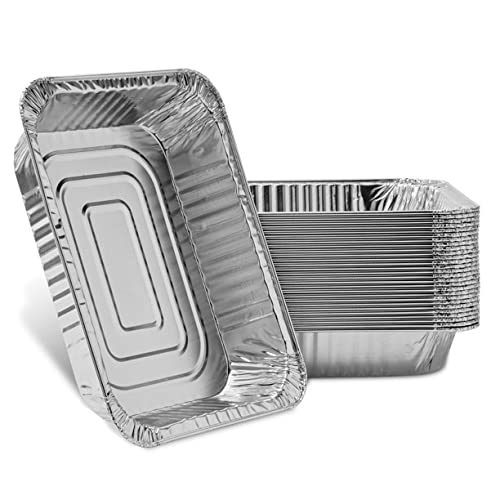 9 x 13 Inch Half Size Disposable Aluminum Pans Without Lids - 250 Pack of Durable & Eco-Friendly Food Storage Containers for Baking, Cooking, Meal Prep, and Leftovers - Keep Food Fresh Longer for Parties, BBQs, and Catering