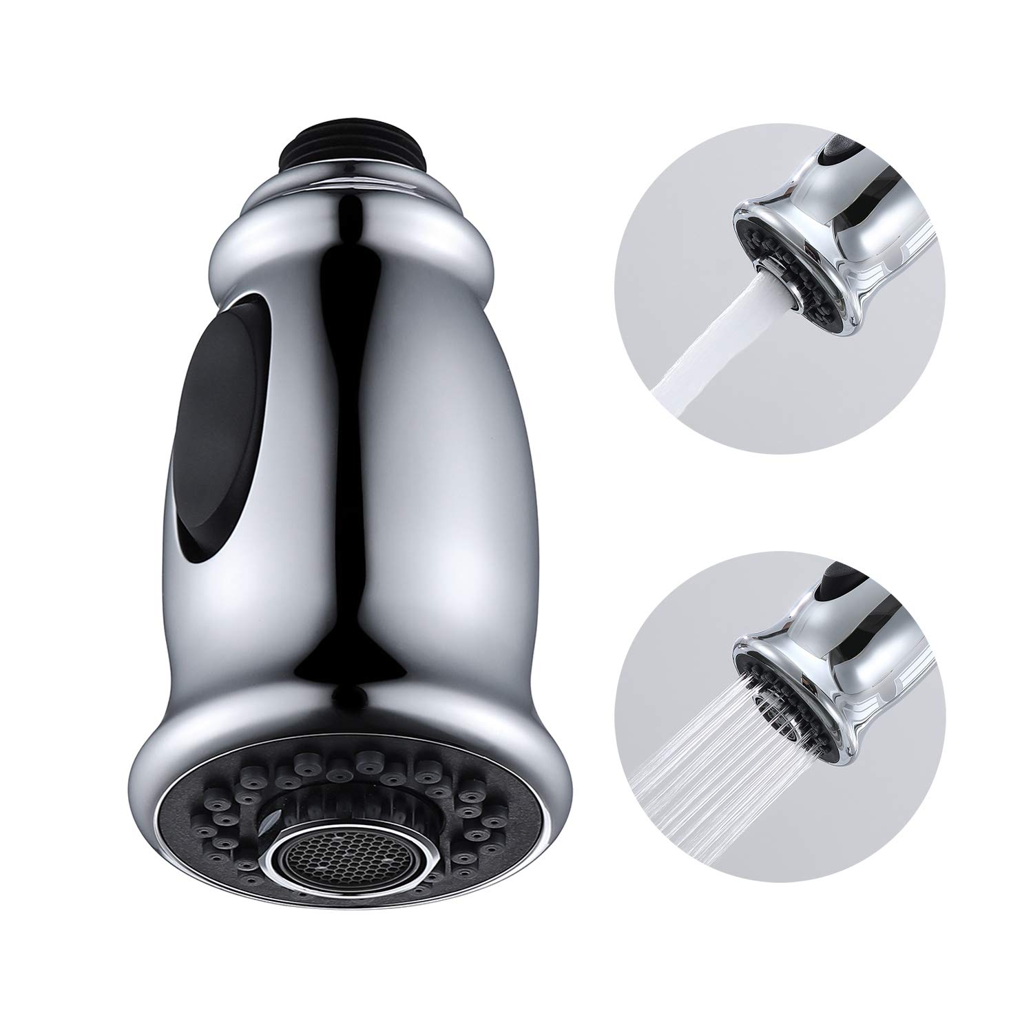 HOMELODY Pull Down Kitchen Faucet Replacement Head - 2 Function Sprayer Nozzle with G1/2 Thread, Chrome Finish for Sink Faucet - Perfect for Washing Dishes, Cleaning Vegetables, and Kitchen Tasks