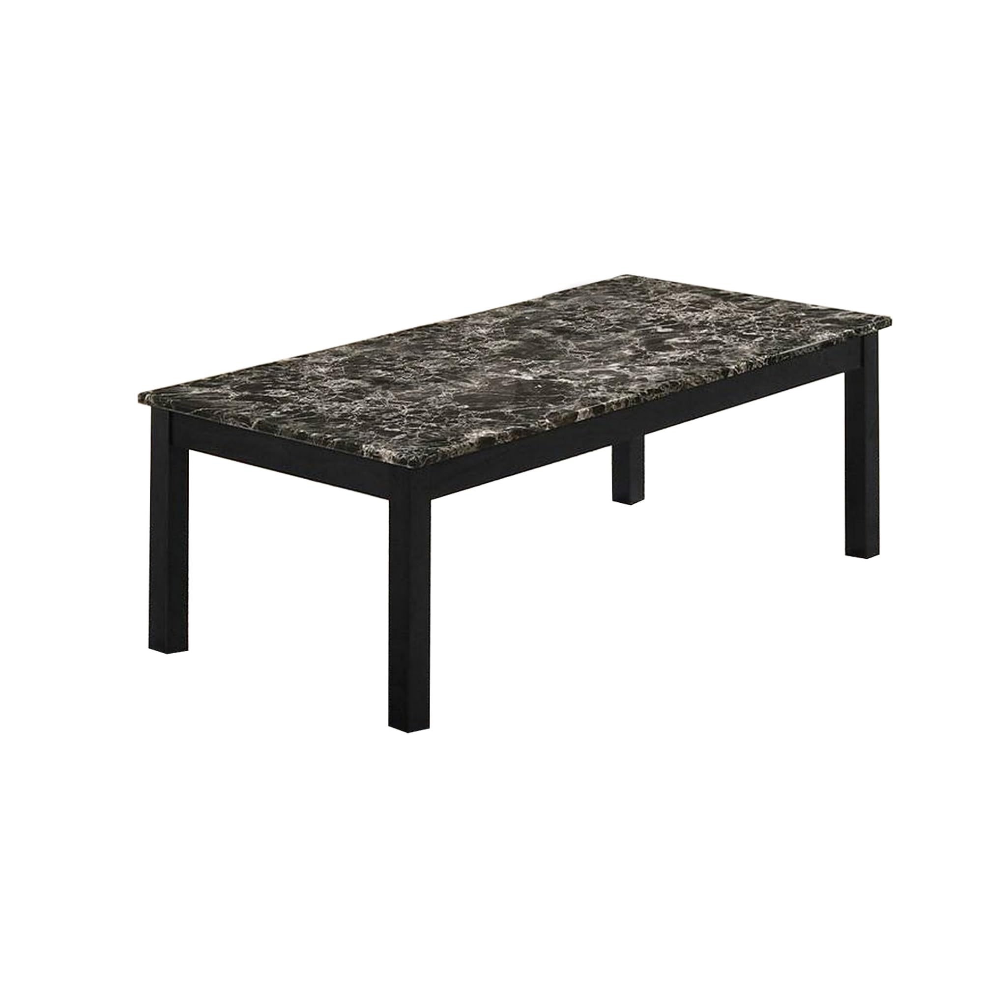 Benjara 3-Piece Coffee Table Set with Faux Marble Top - Black End Tables for Living Room, Modern Side Tables for Sofa & Lounge Furniture